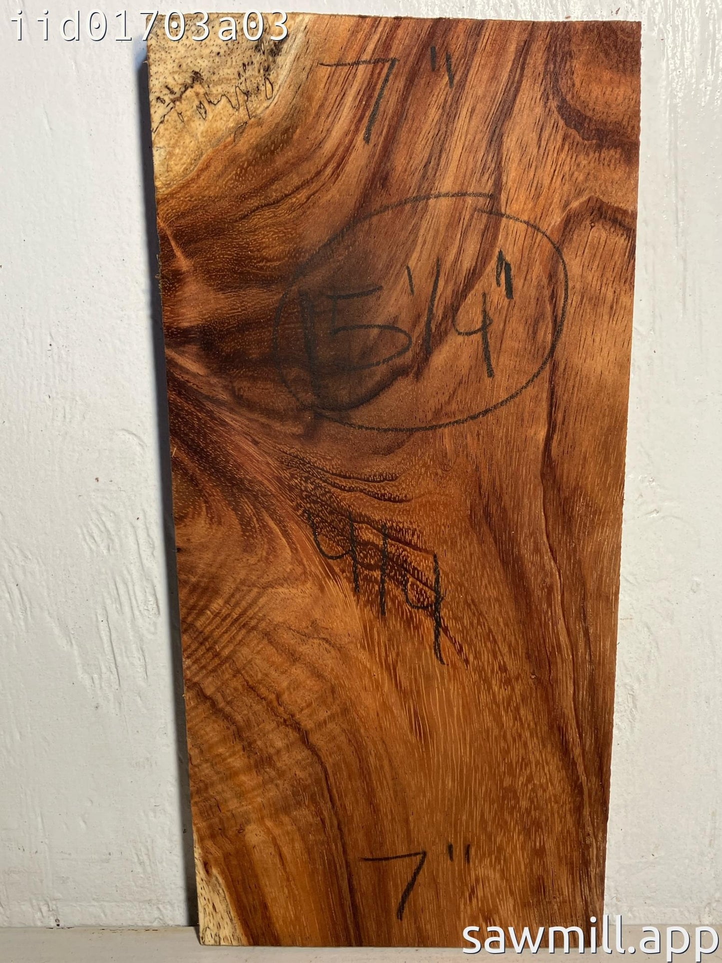 1" x 7" x 15" Chocolate Albizia