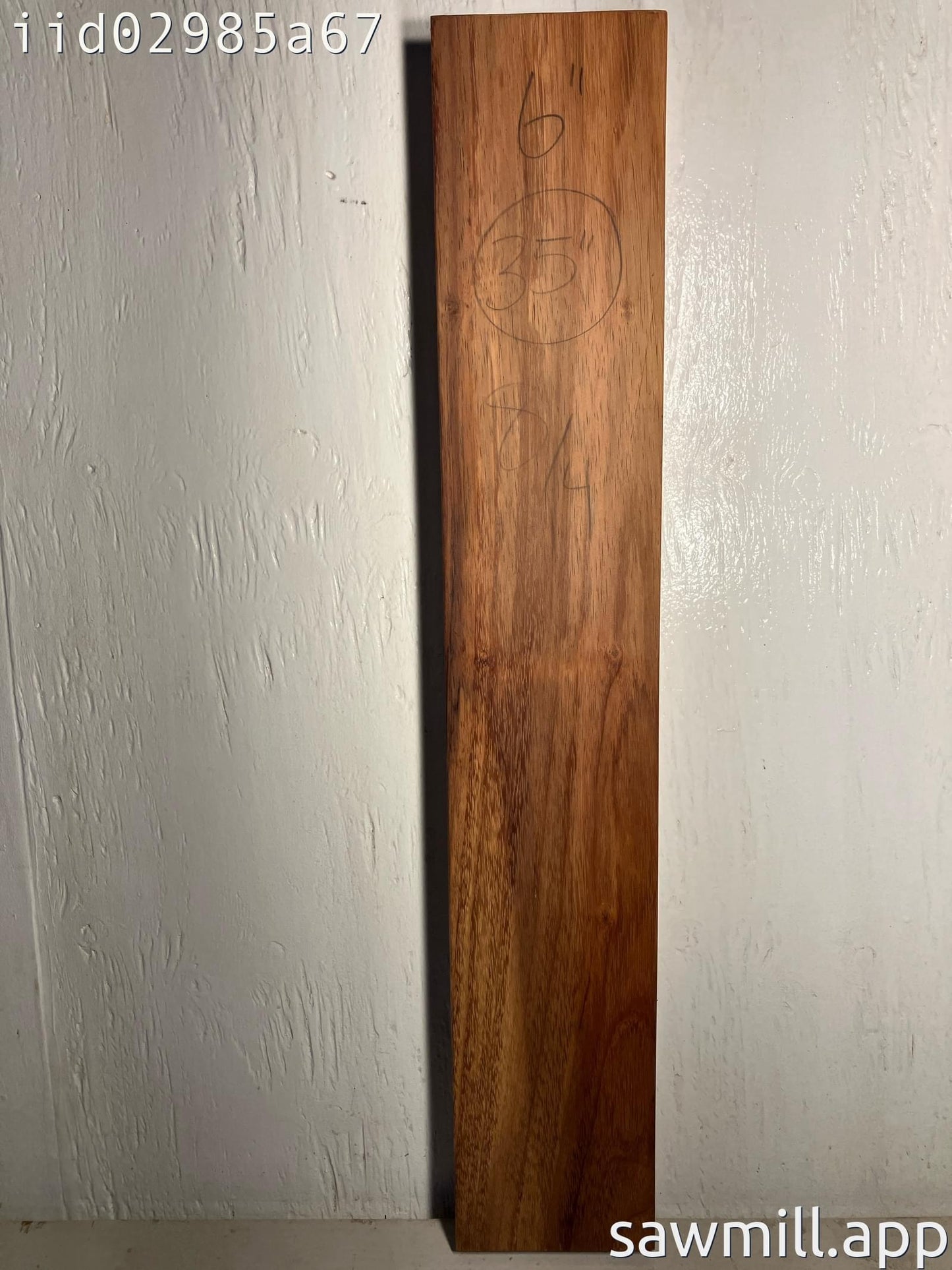 2" x 6" x 35" Chocolate Albizia