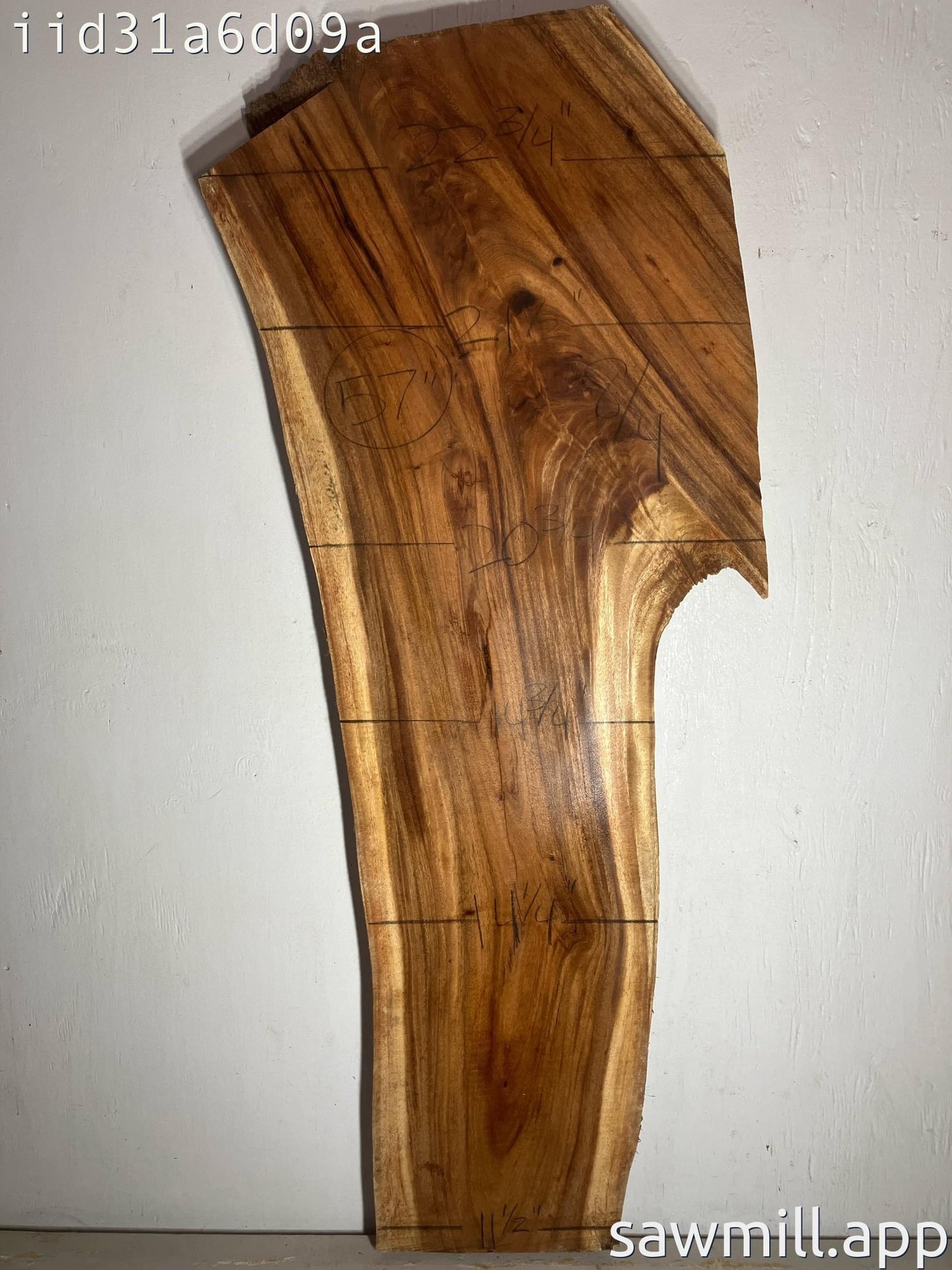 2" x 23" x 57" Monkeypod