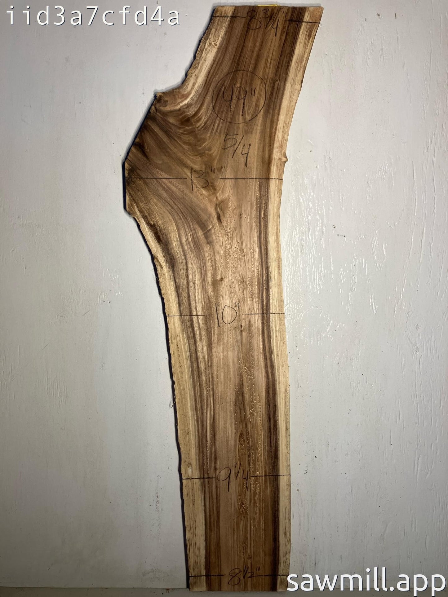 1.25" x 13" x 49" Monkeypod