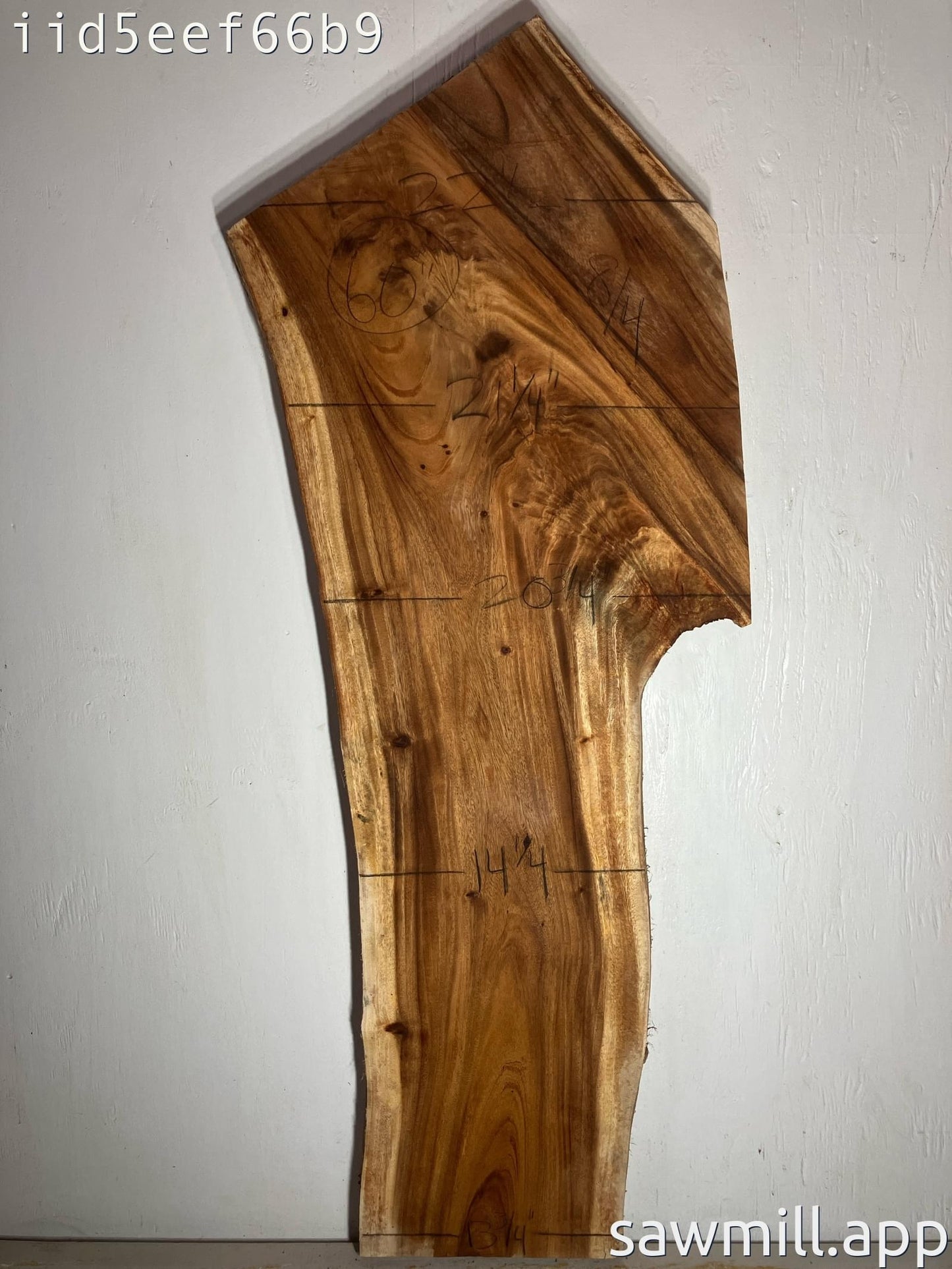 2" x 22" x 60" Monkeypod