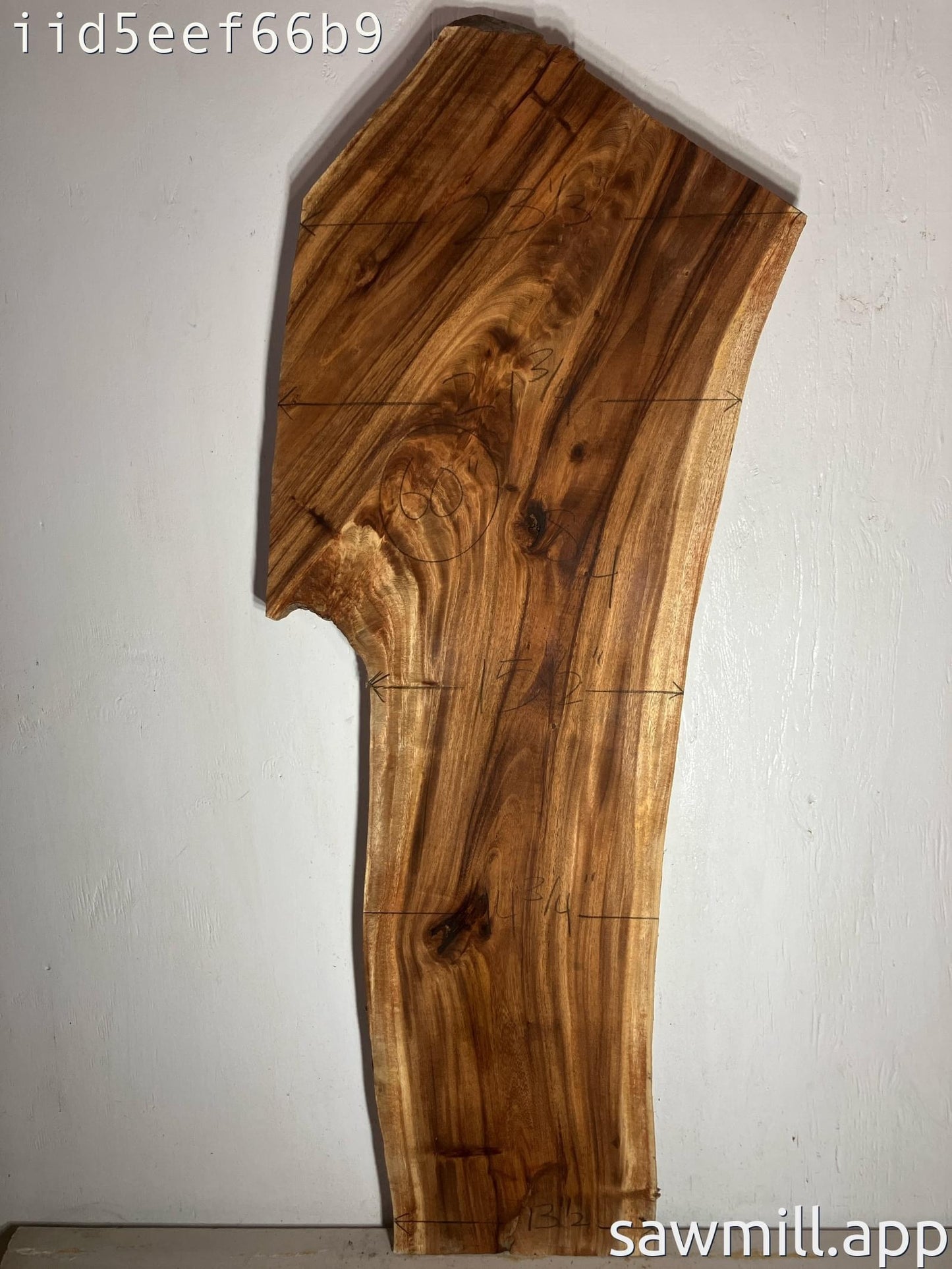 2" x 22" x 60" Monkeypod