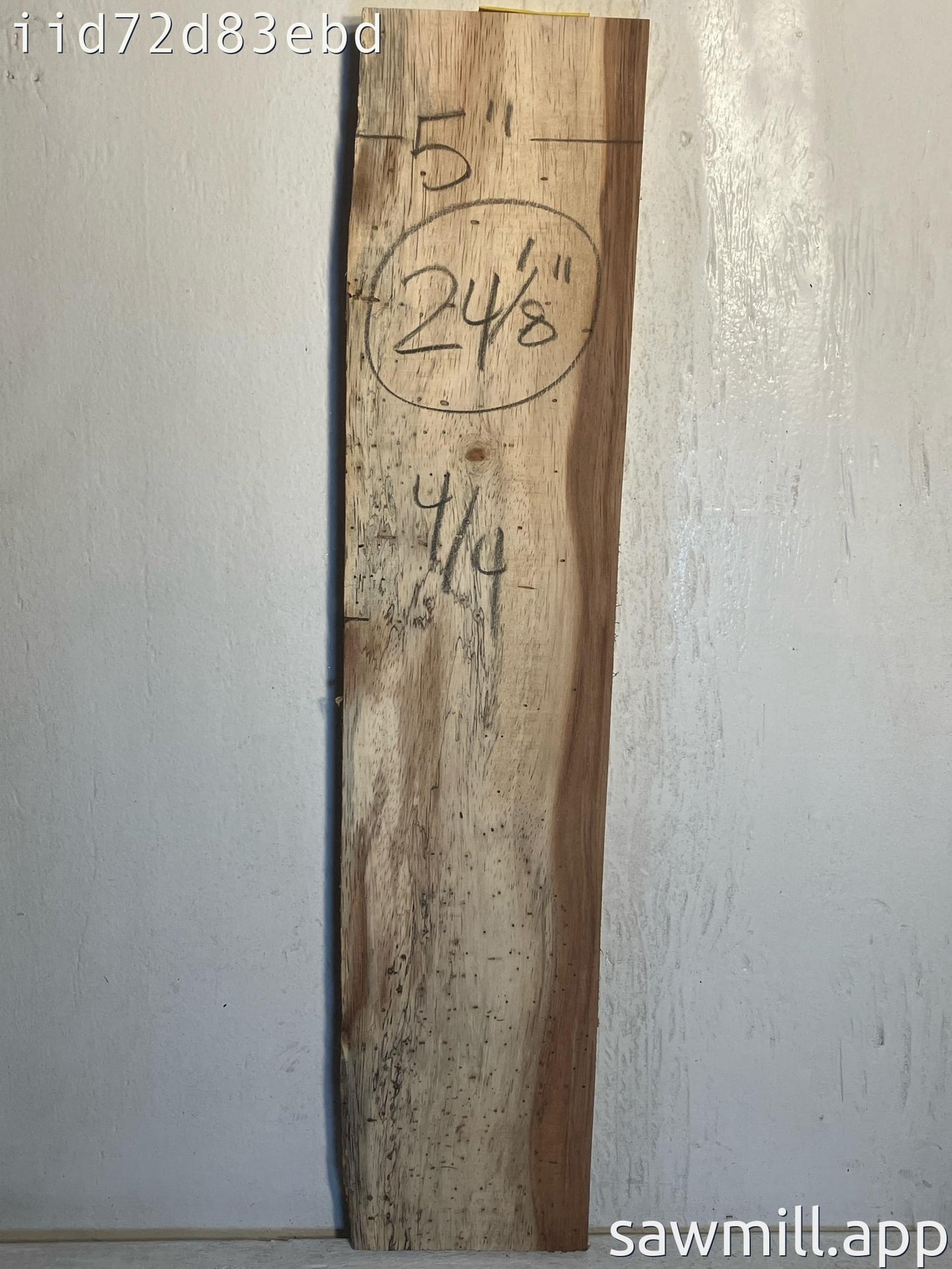 1" x 5" x 24" Chocolate Albizia