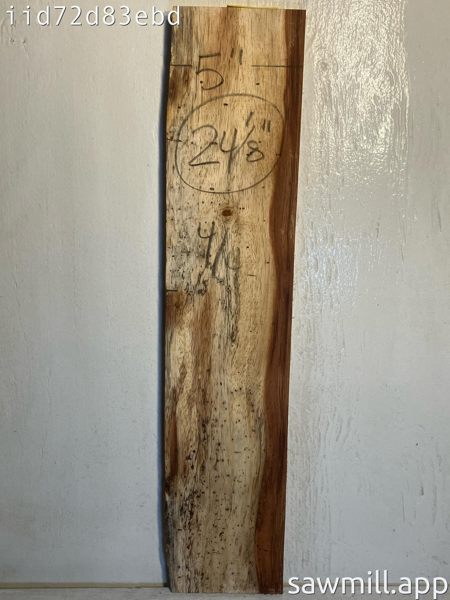 1" x 5" x 24" Chocolate Albizia