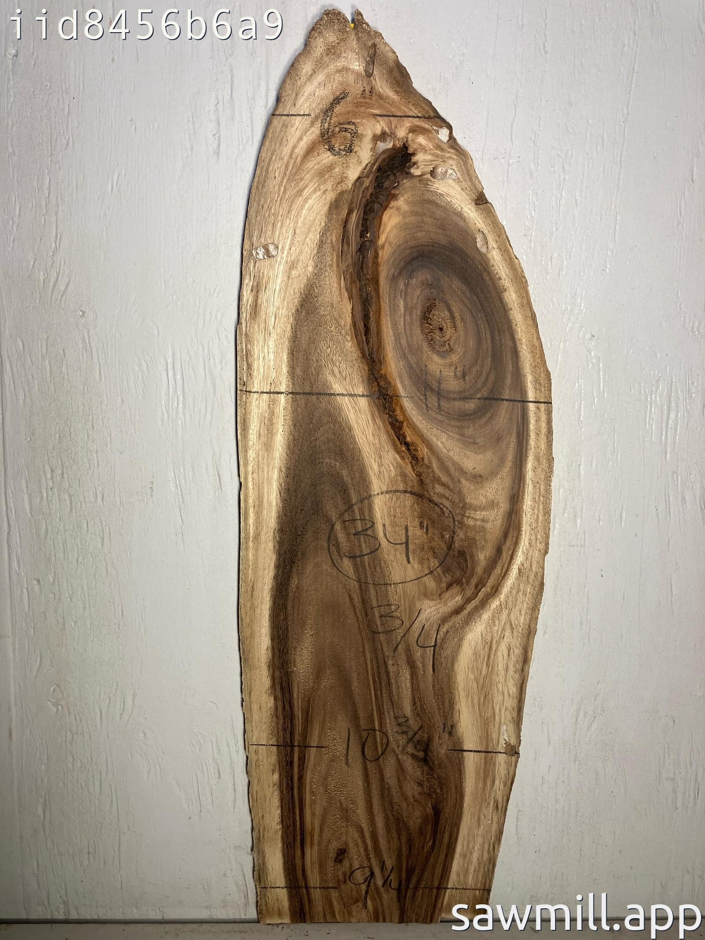0.75" x 11" x 34" Monkeypod