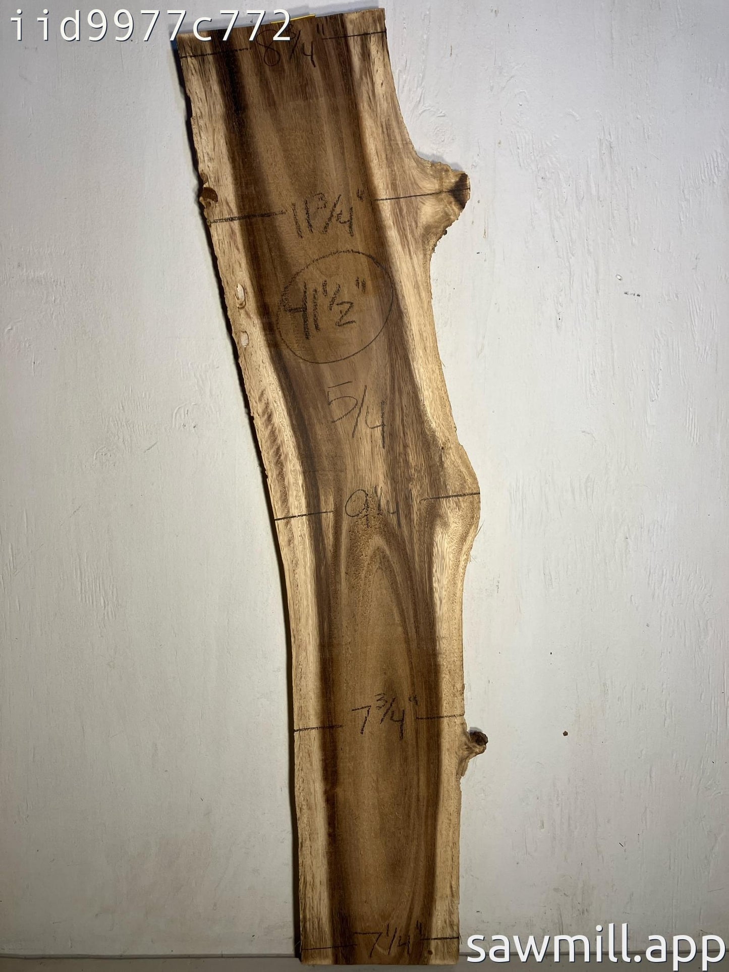 1.25" x 11" x 41" Monkeypod