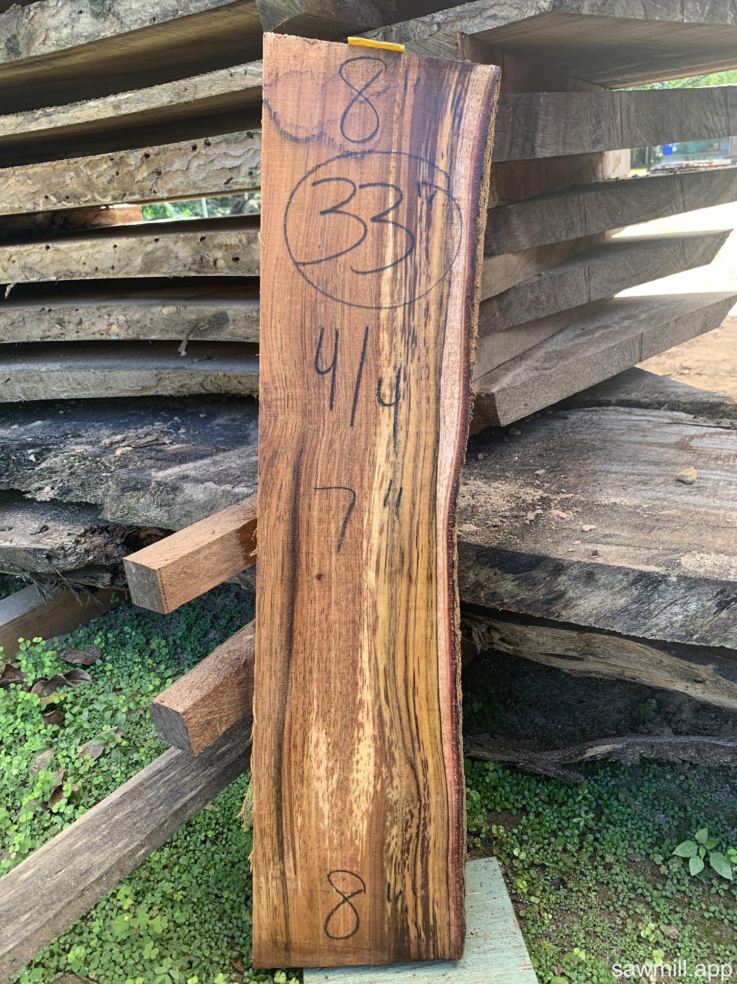 1" x 8" x 33" Koa