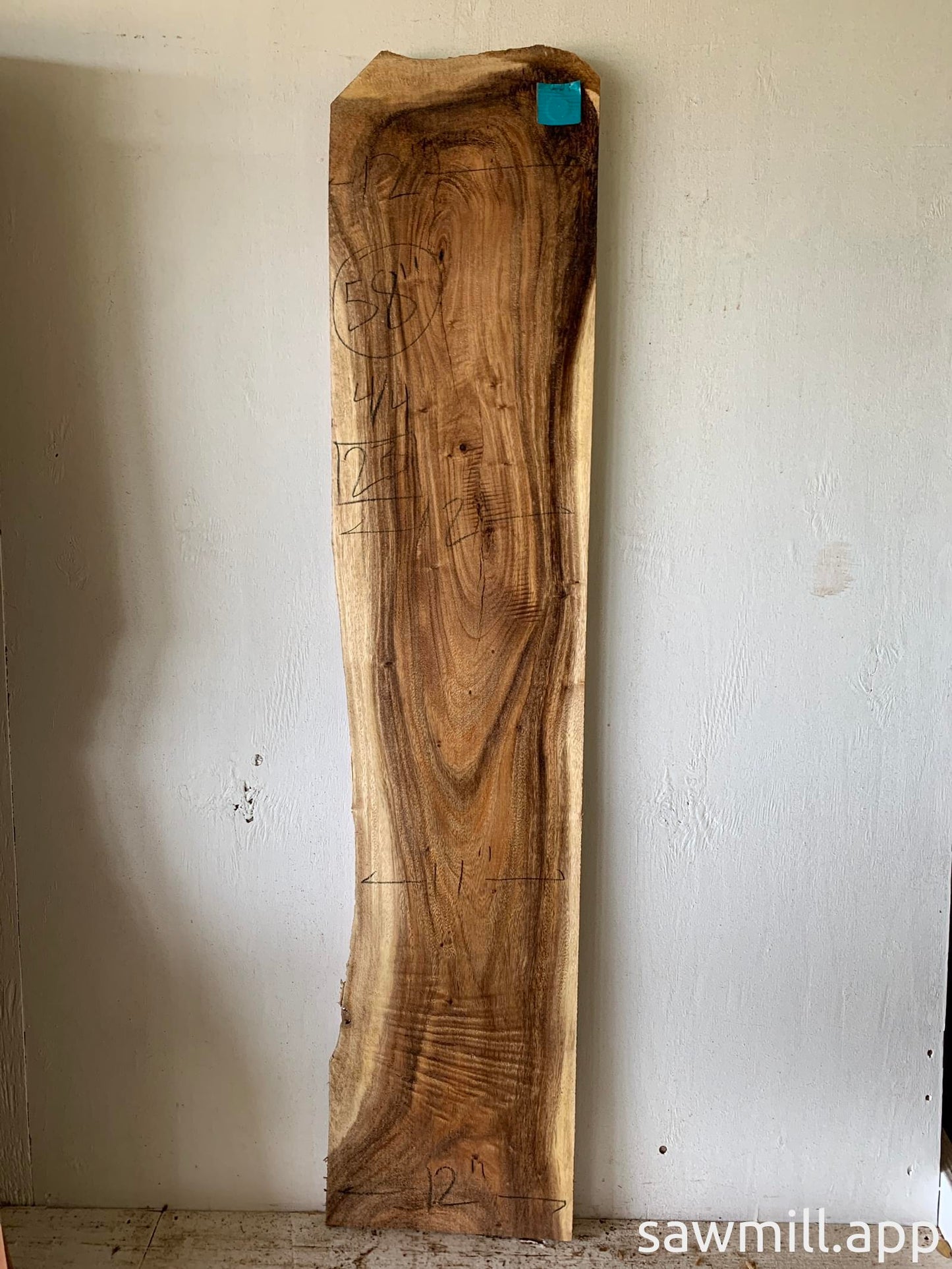 1" x 12" x 58" Monkeypod