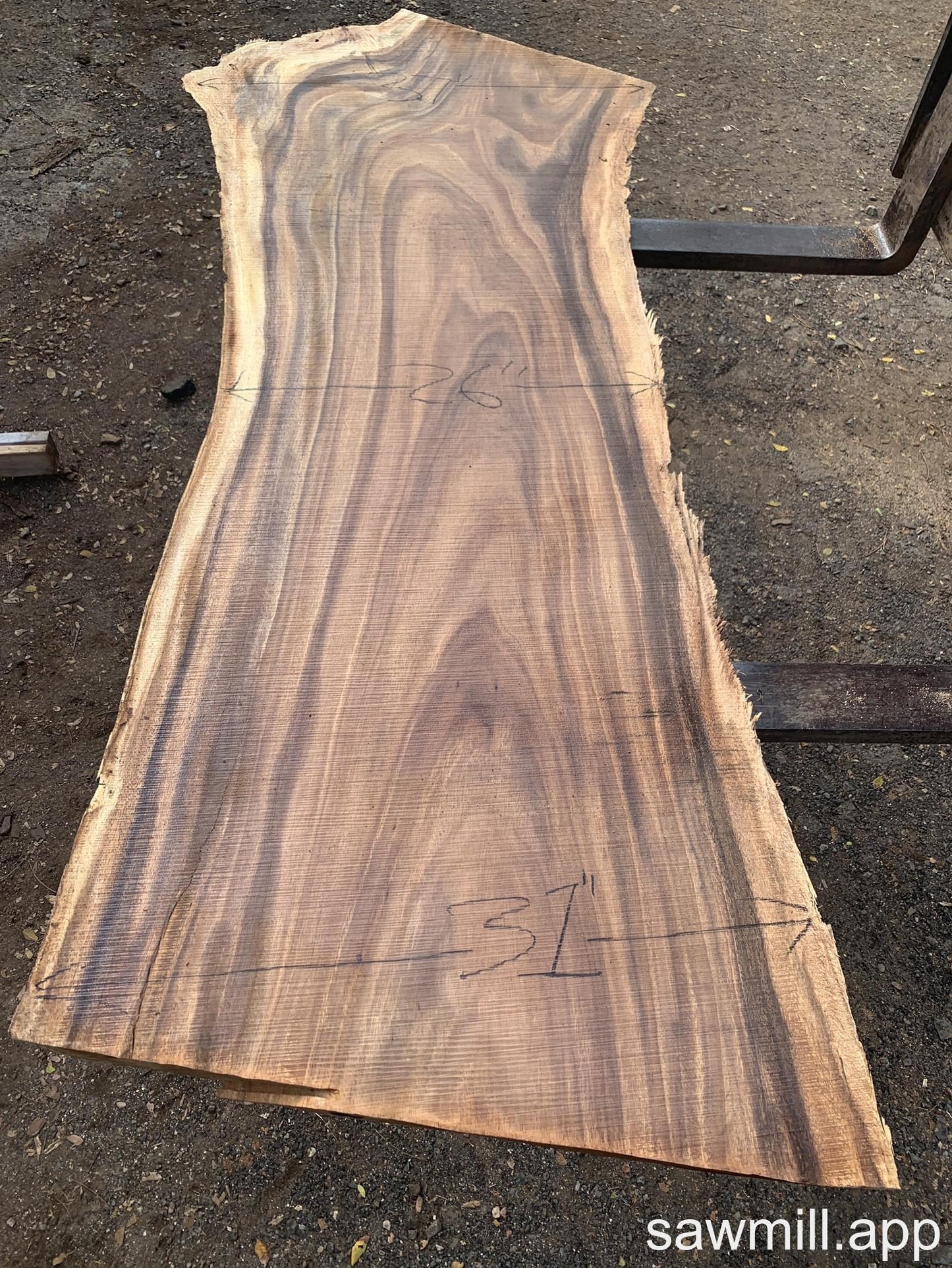 2.5" x 37" x 80" Monkeypod