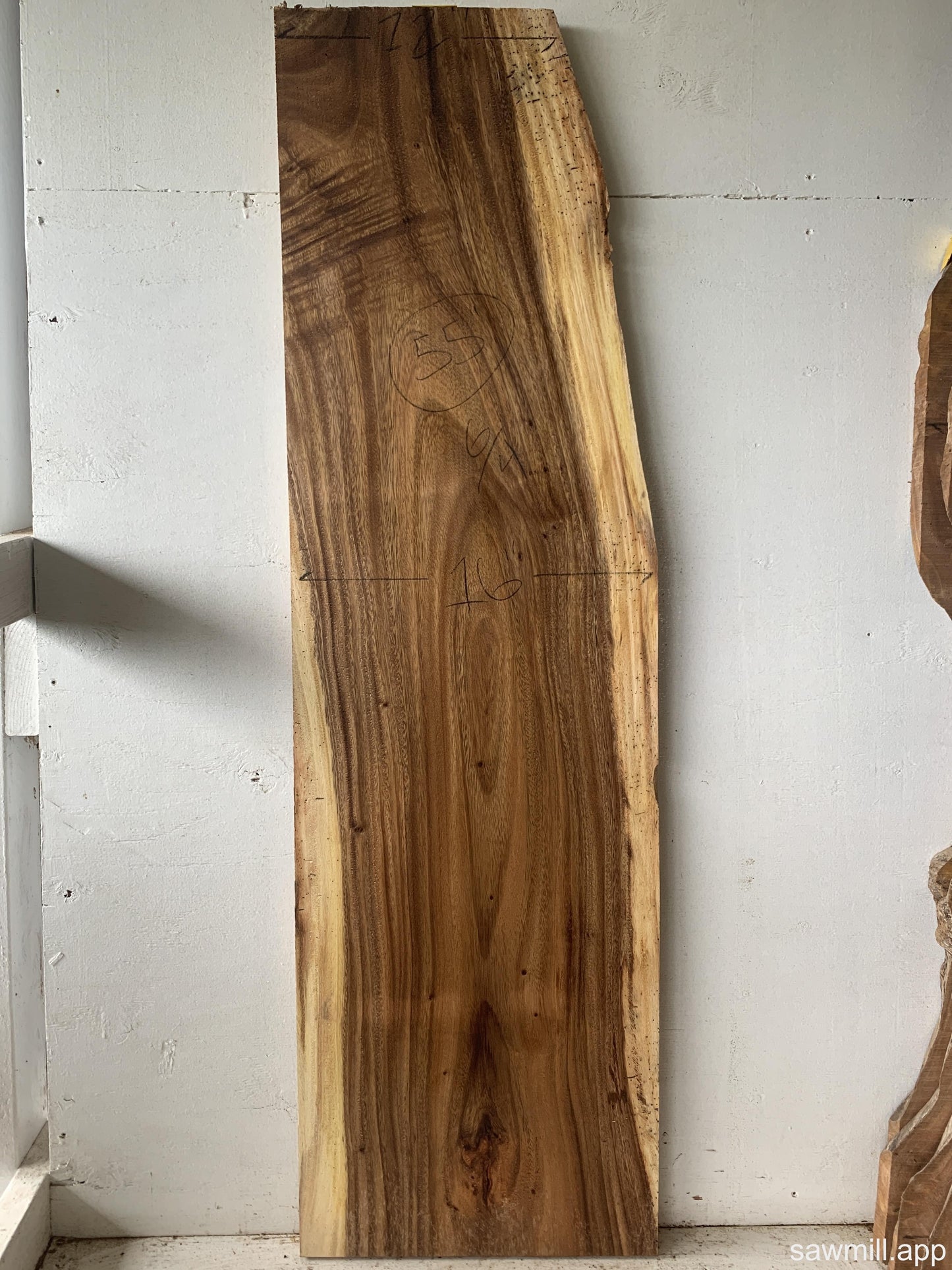 1.5" x 16" x 55" Monkeypod