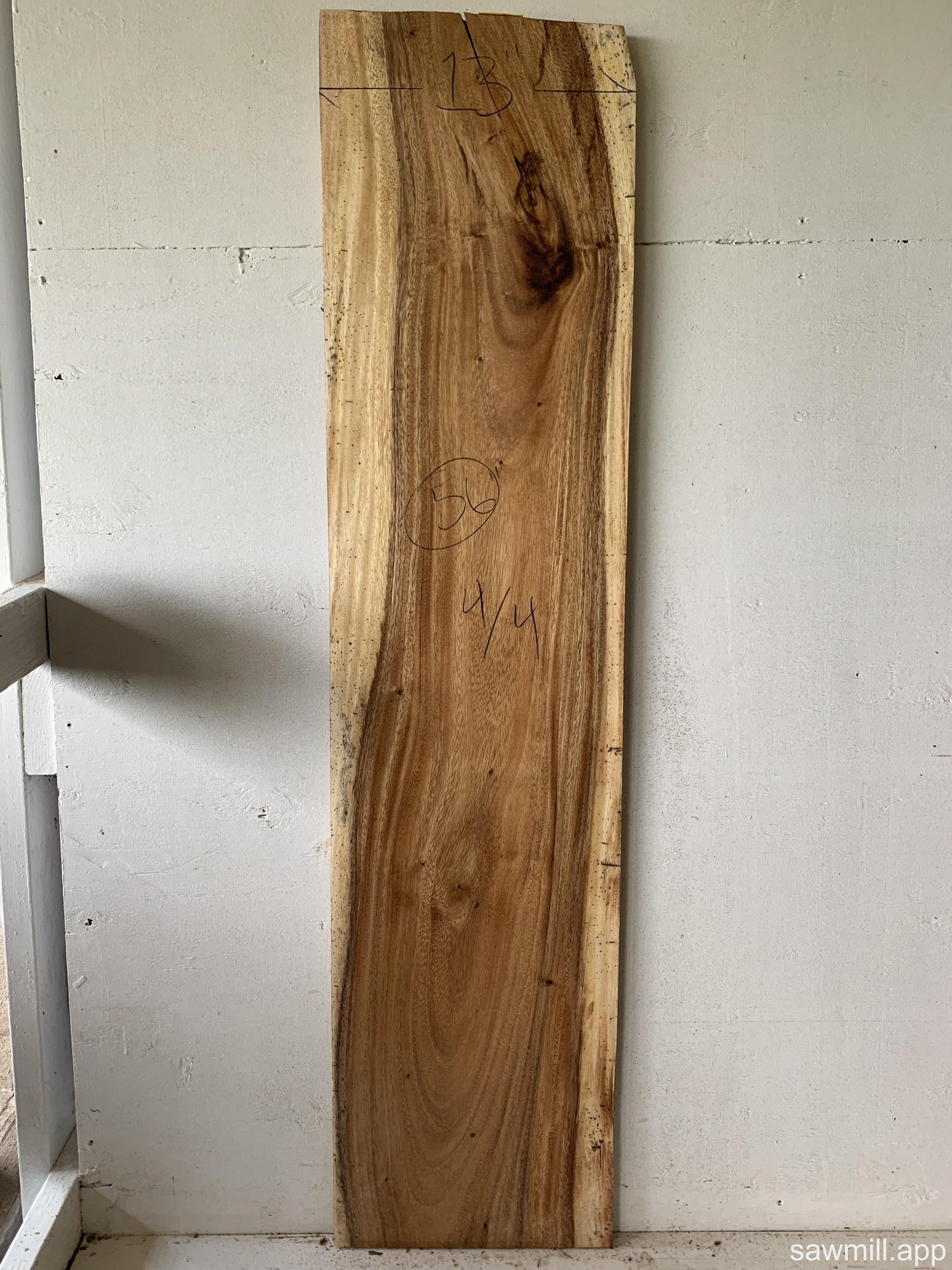 1" x 13" x 56" Monkeypod