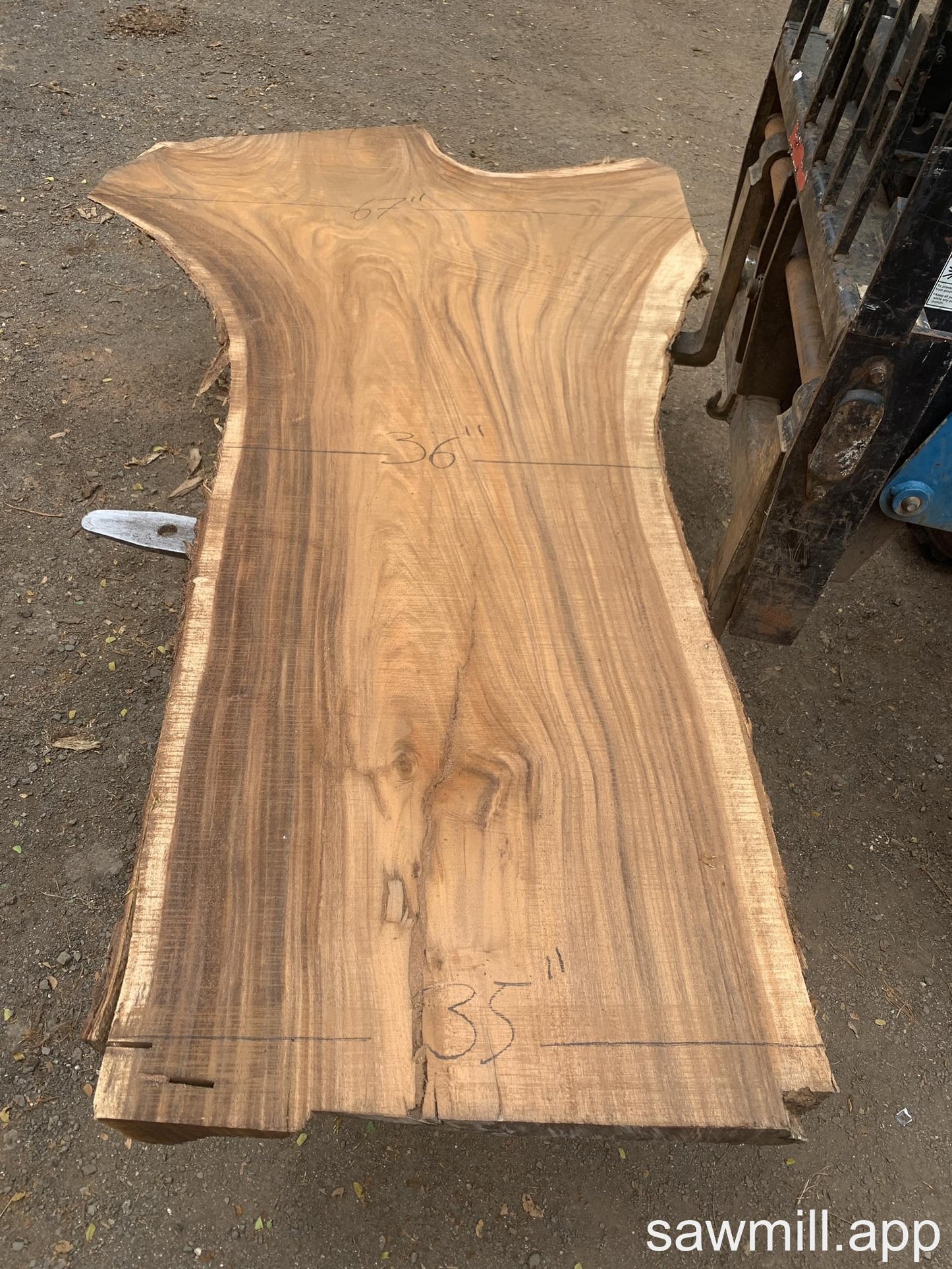 2.5" x 67" x 120" Monkeypod