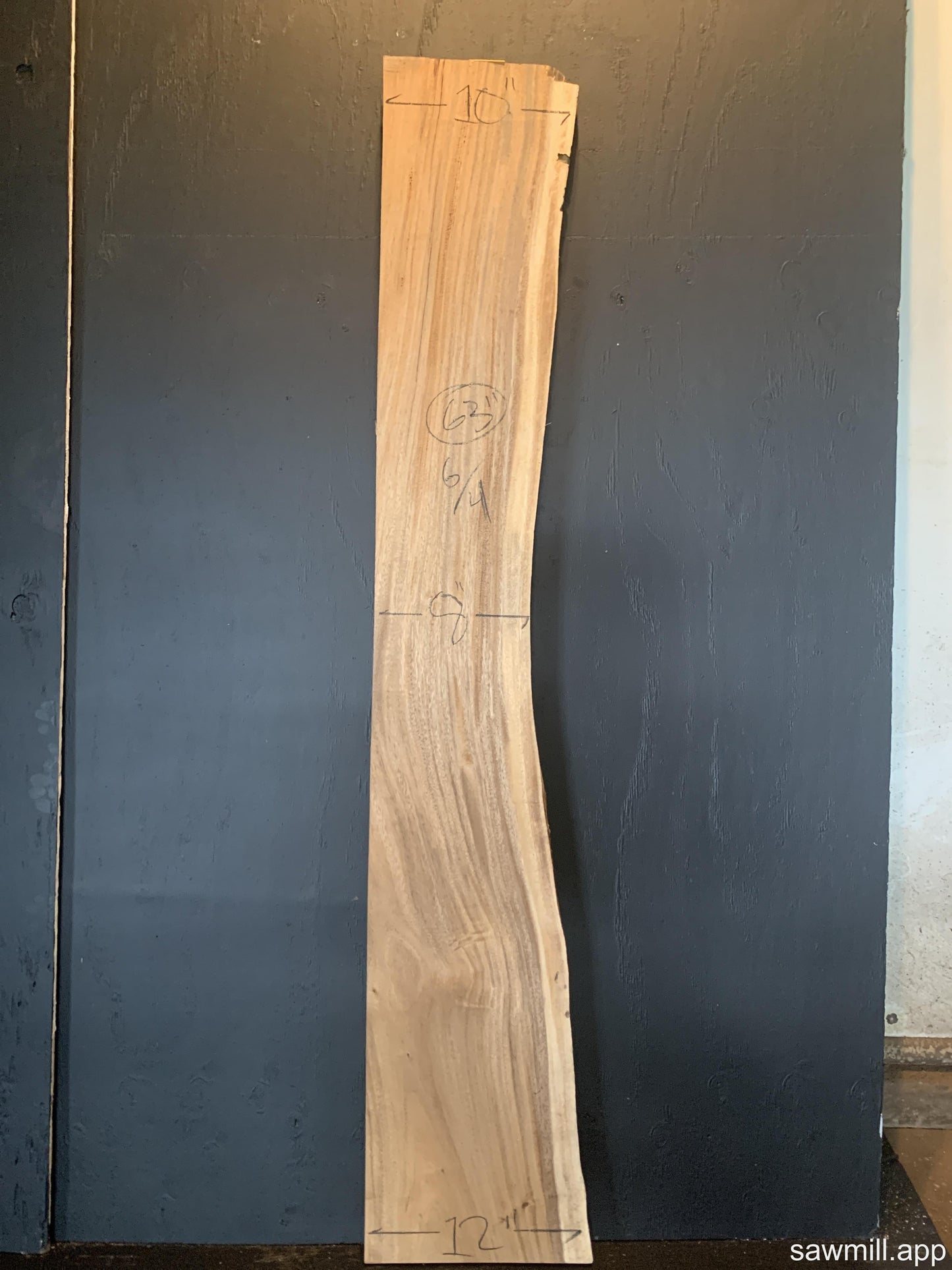 1.5" x 12" x 63" Monkeypod