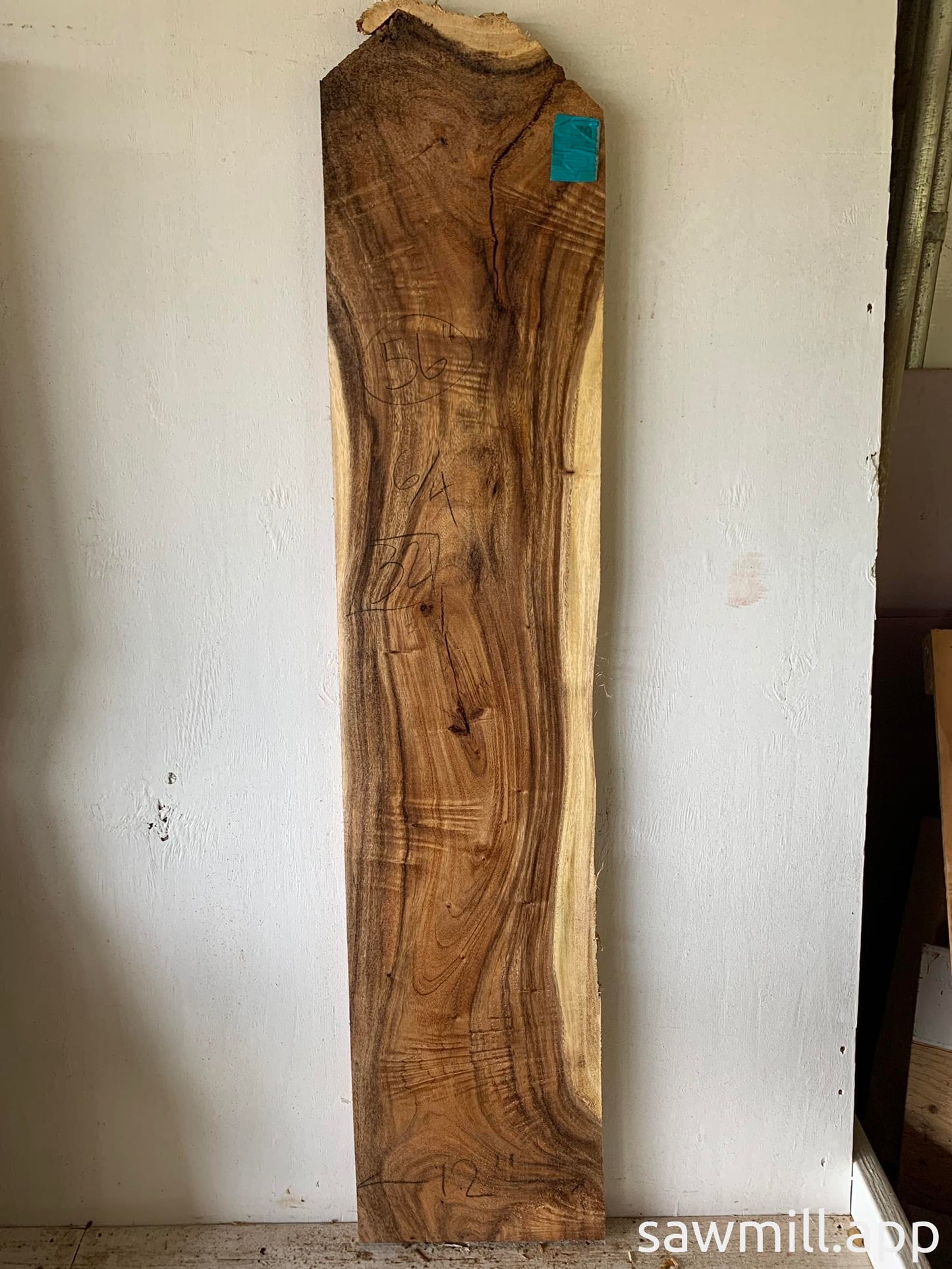 1.5" x 12" x 56" Monkeypod