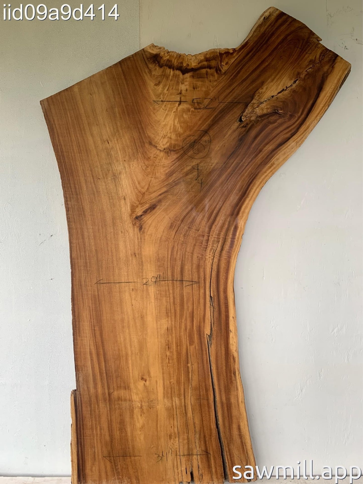 2.25" x 52" x 80" Monkeypod