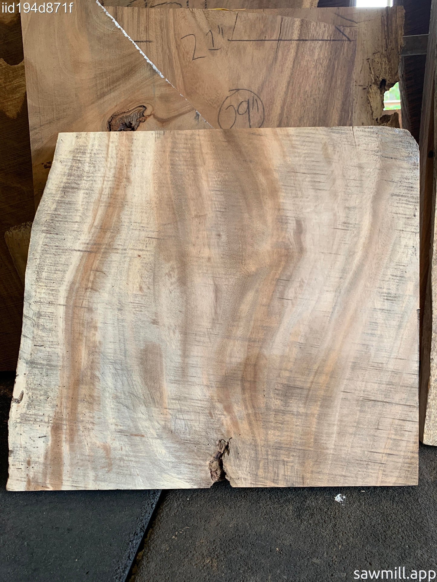 2" x 26" x 22" Monkeypod