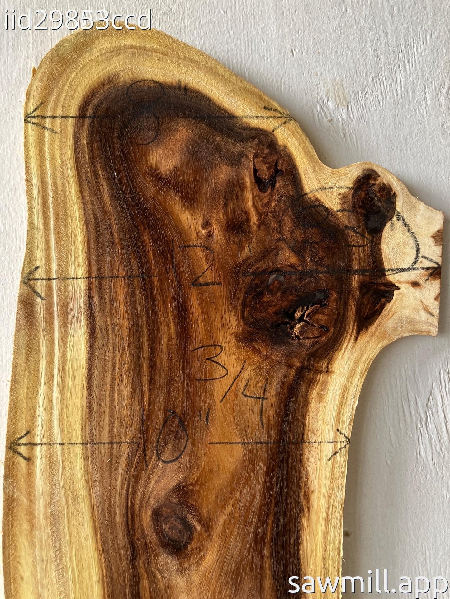 0.75" x 12" x 33" Monkeypod