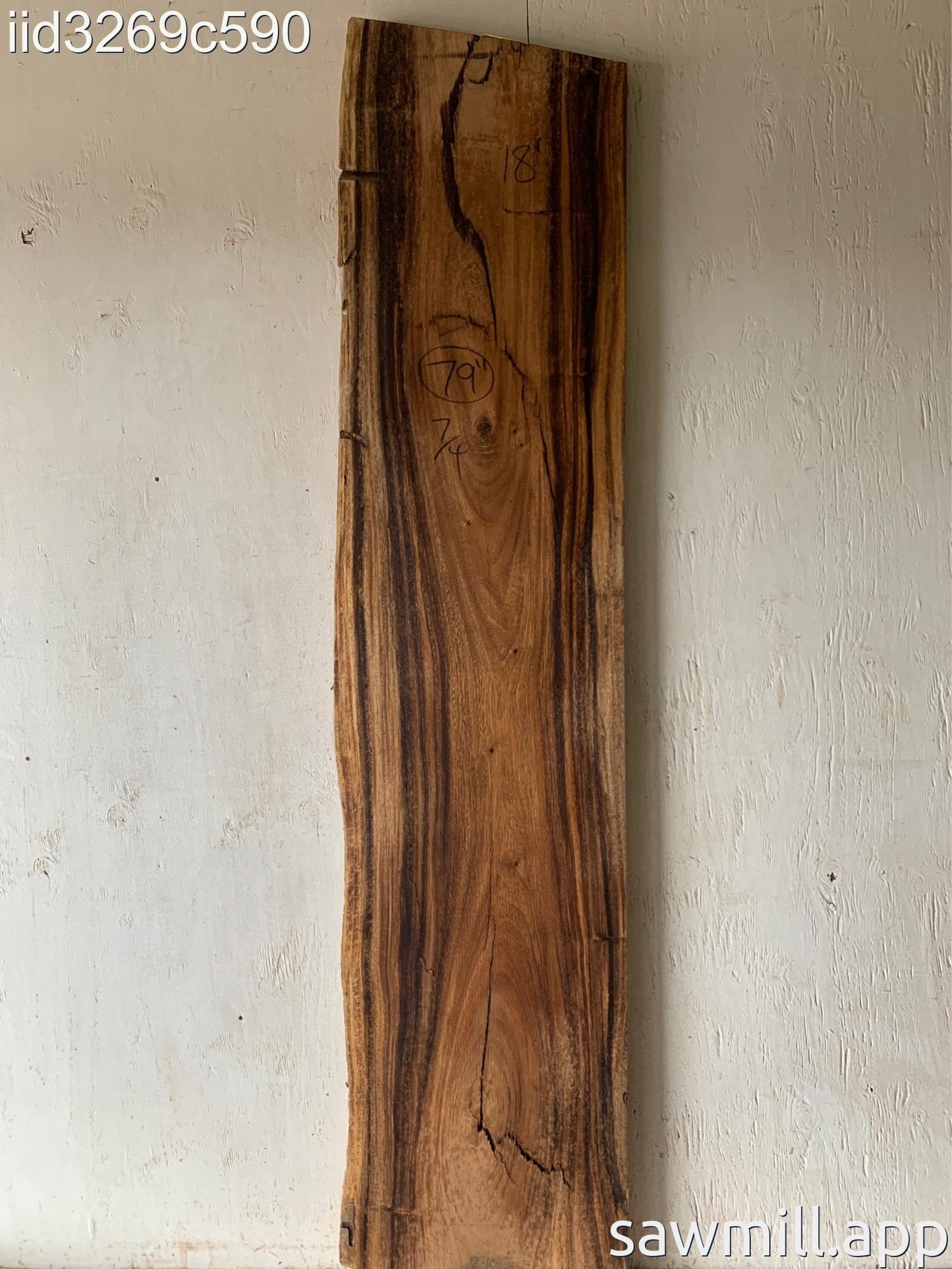 1.75" x 18" x 79" Monkeypod