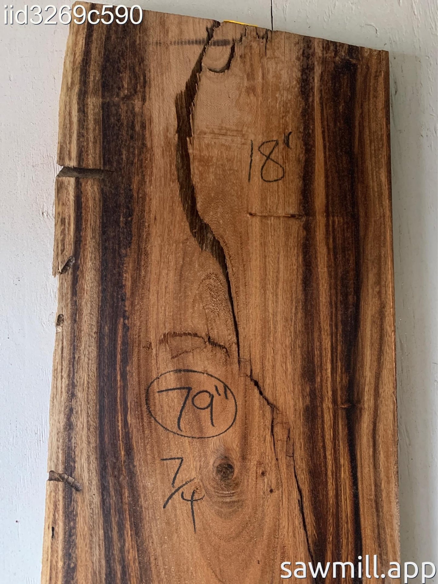 1.75" x 18" x 79" Monkeypod