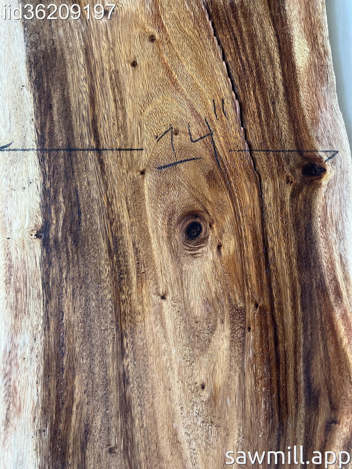 0.75" x 15" x 76" Monkeypod