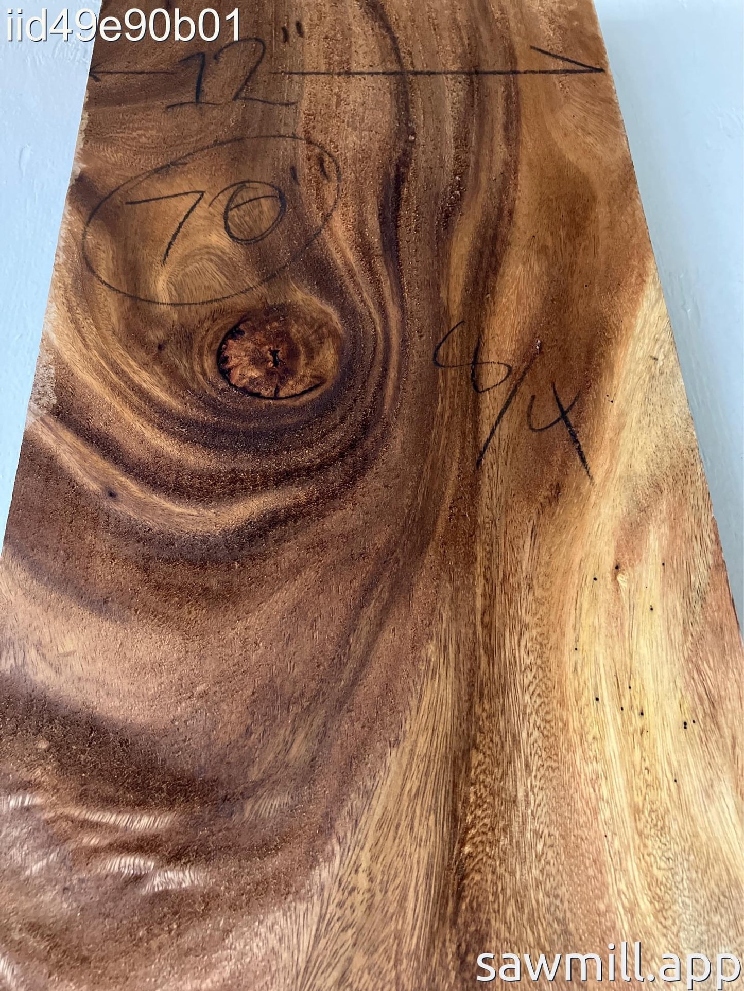 2" x 12" x 70" Monkeypod