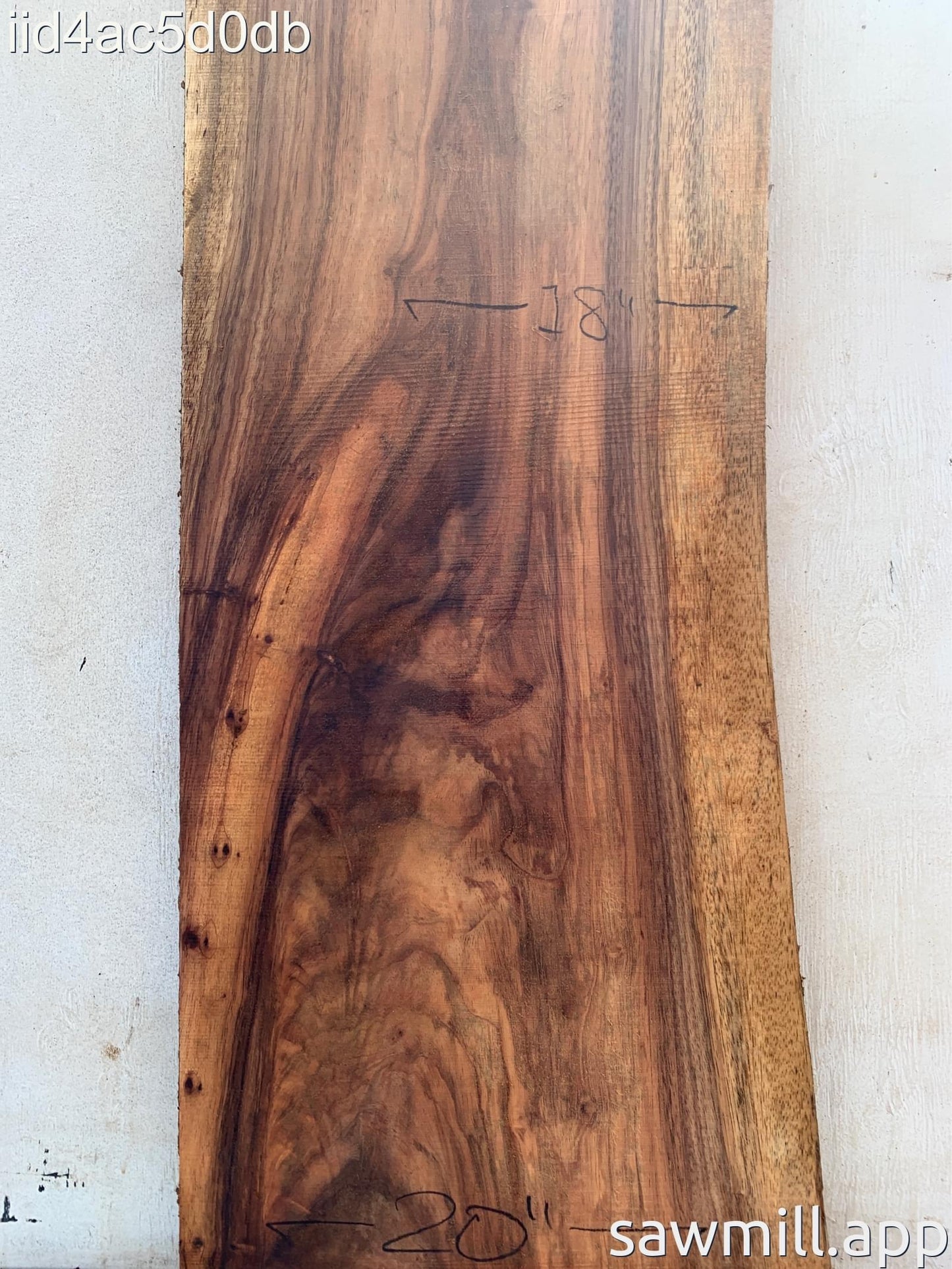 2" x 20" x 100" Chocolate Albizia