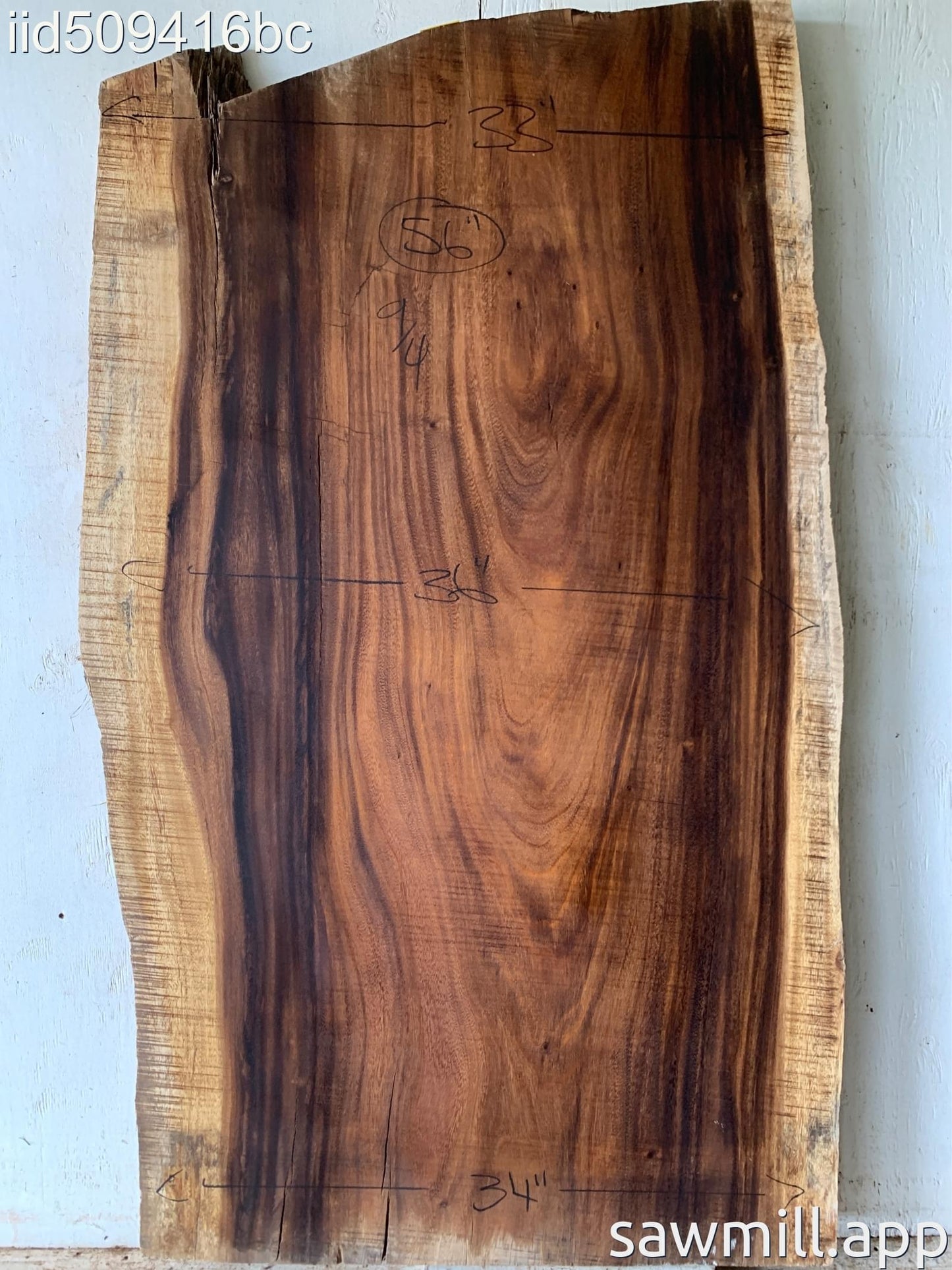 2.25" x 36" x 56" Monkeypod