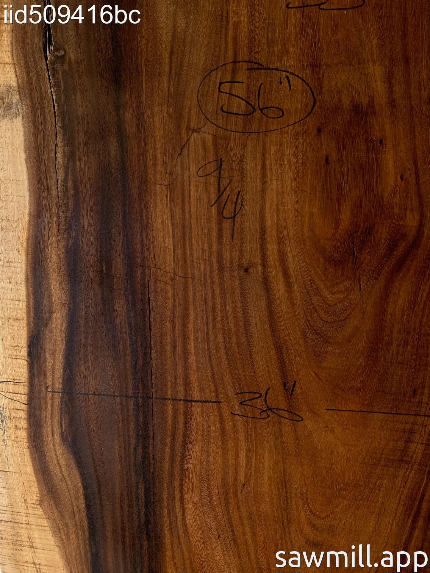 2.25" x 36" x 56" Monkeypod