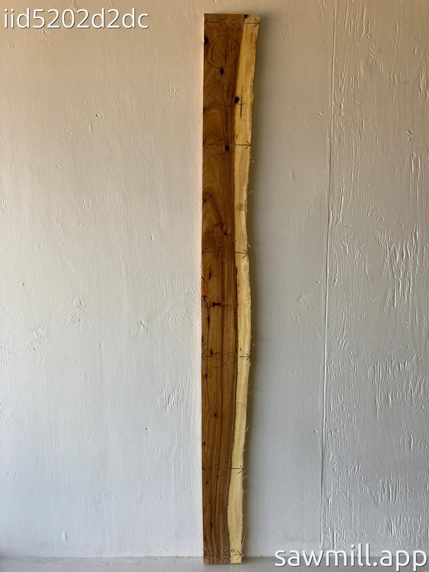 1" x 5" x 64" Monkeypod