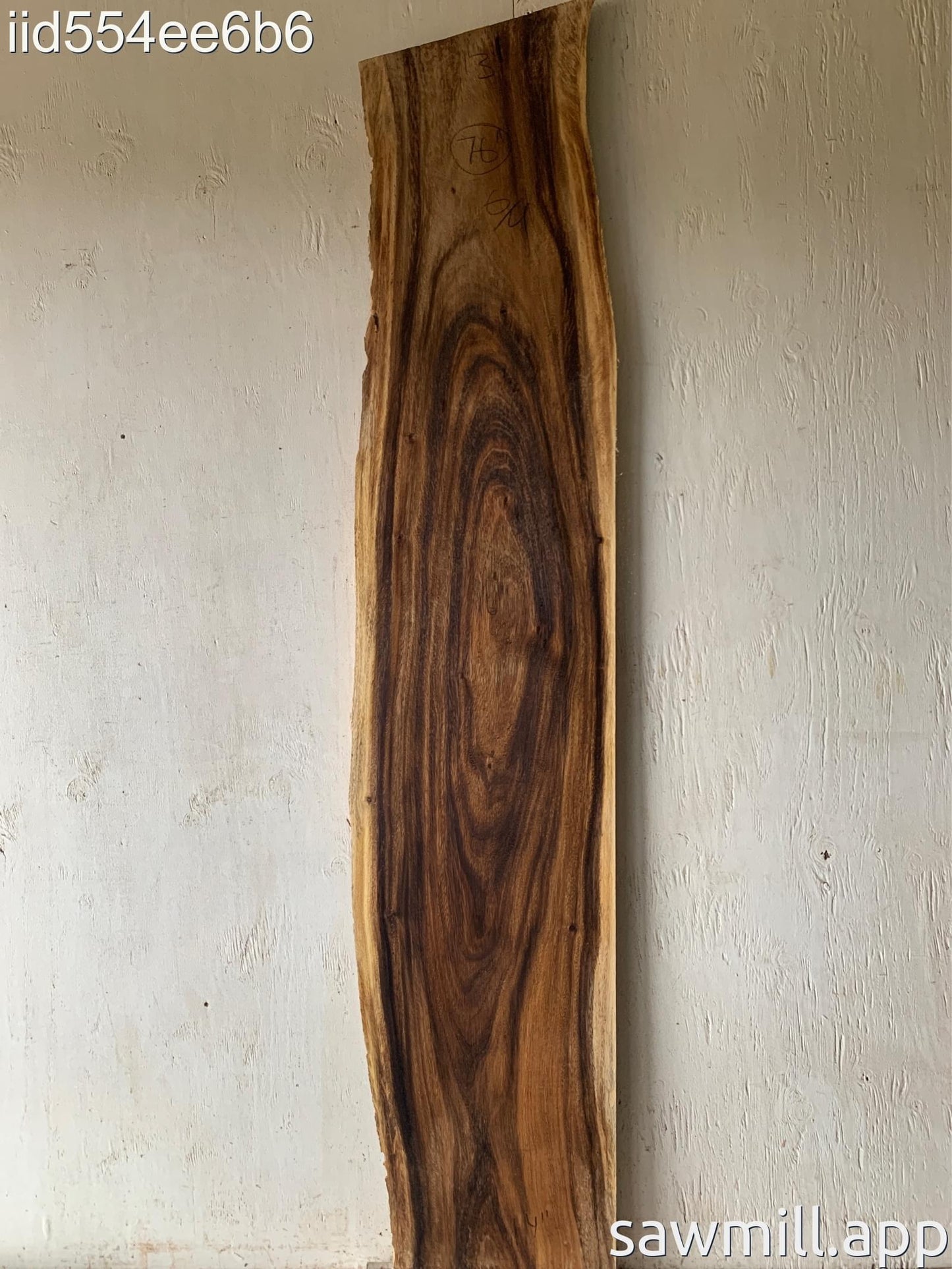 1.5" x 16" x 76" Monkeypod