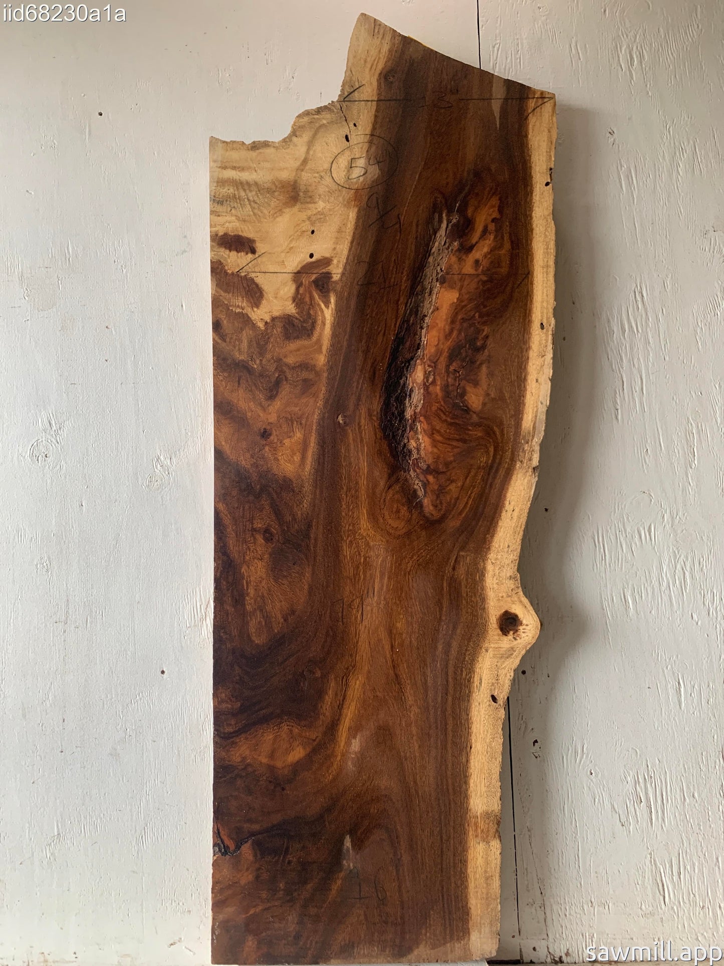 2.25" x 21" x 54" Monkeypod