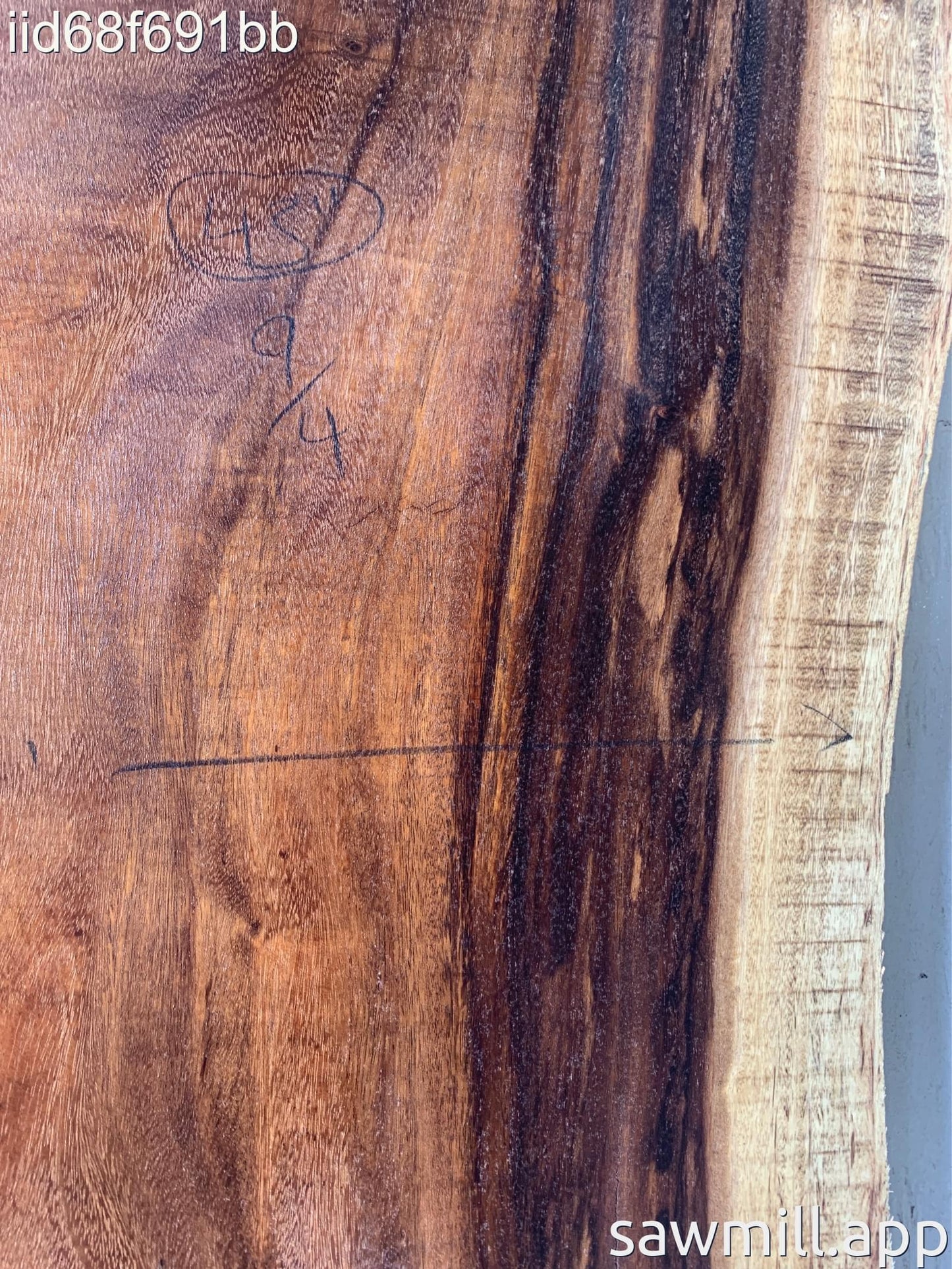 2.25" x 35" x 43" Monkeypod