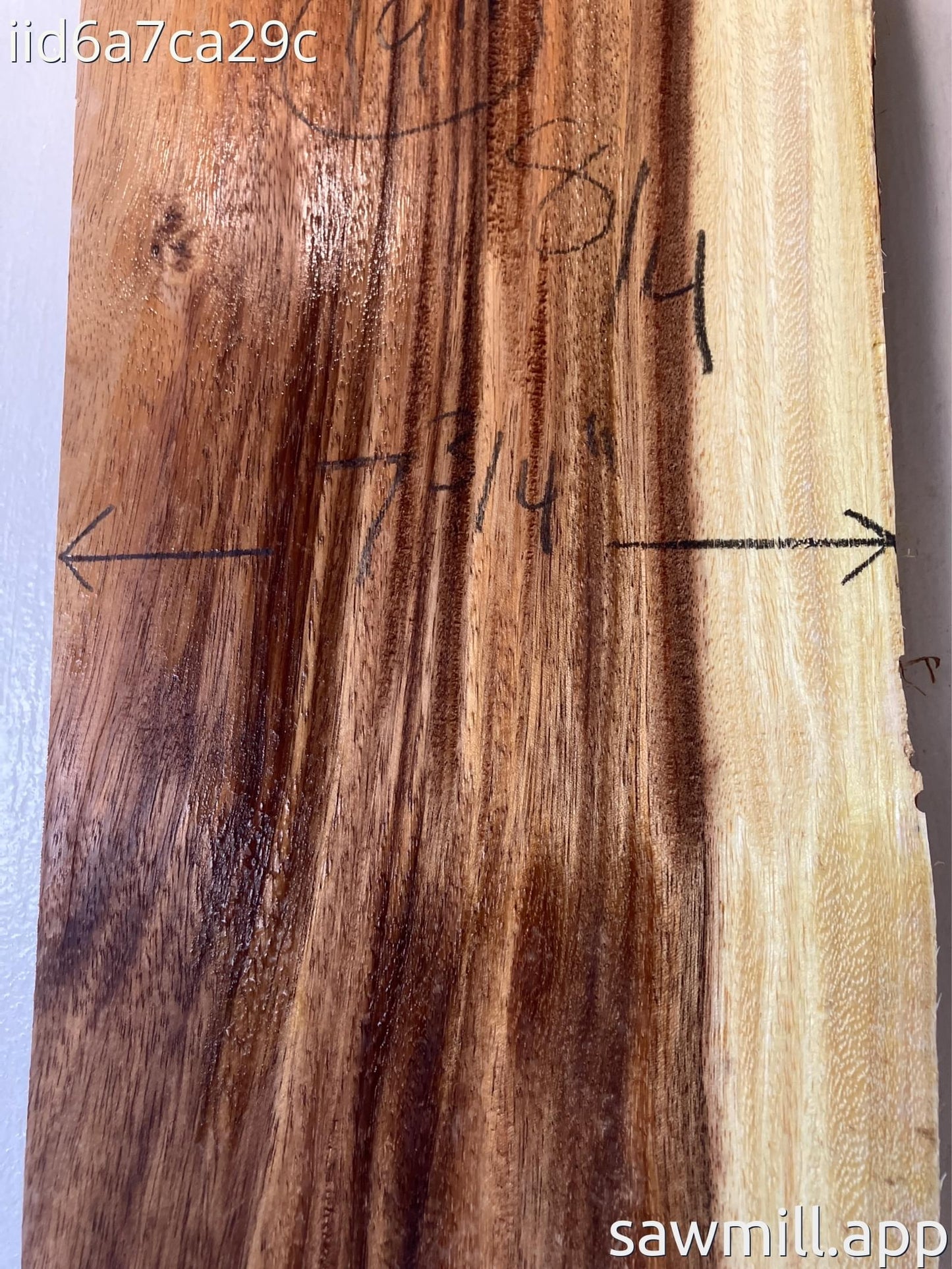 2" x 8" x 19" Monkeypod