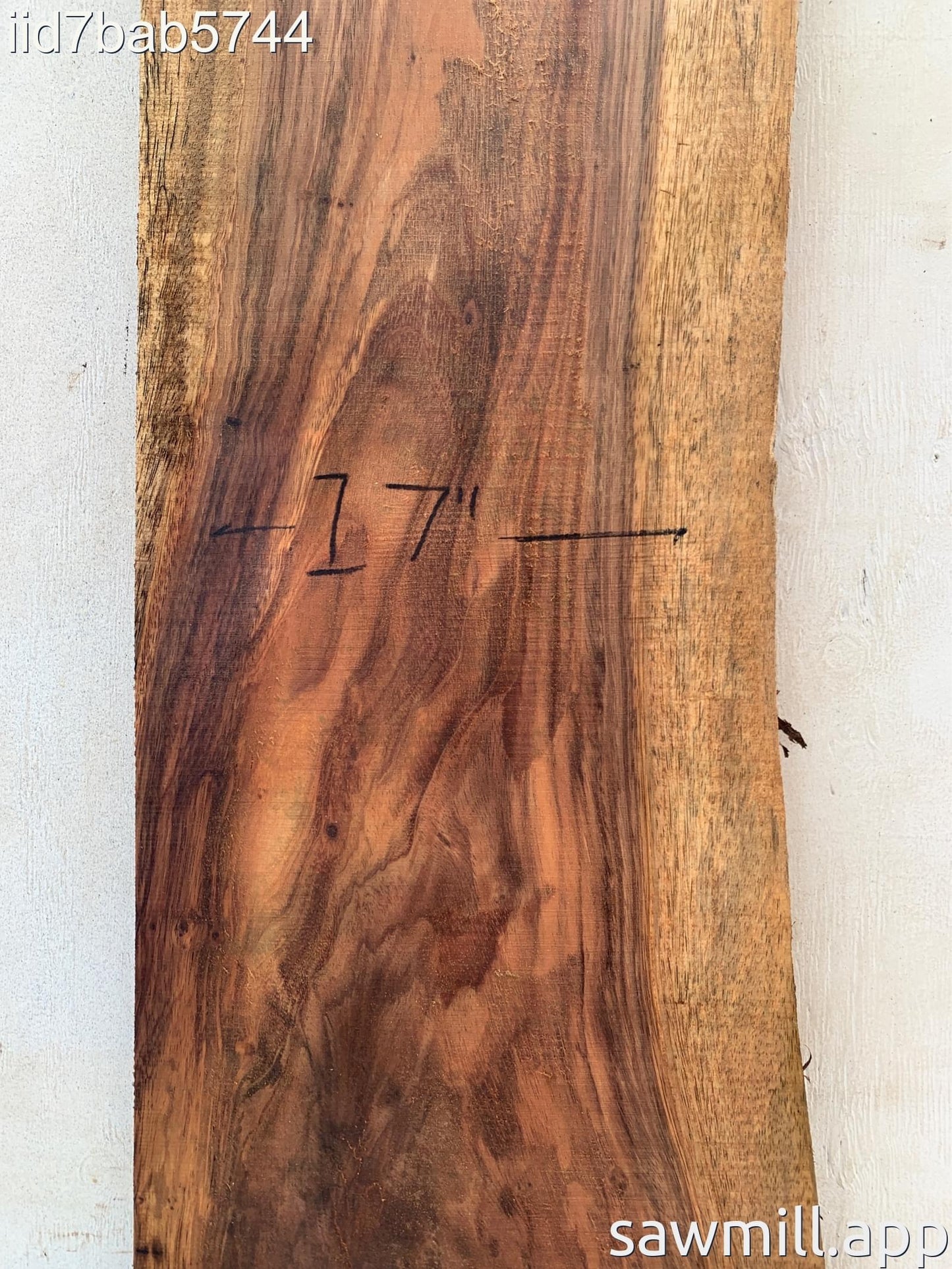 2" x 19" x 99" Chocolate Albizia
