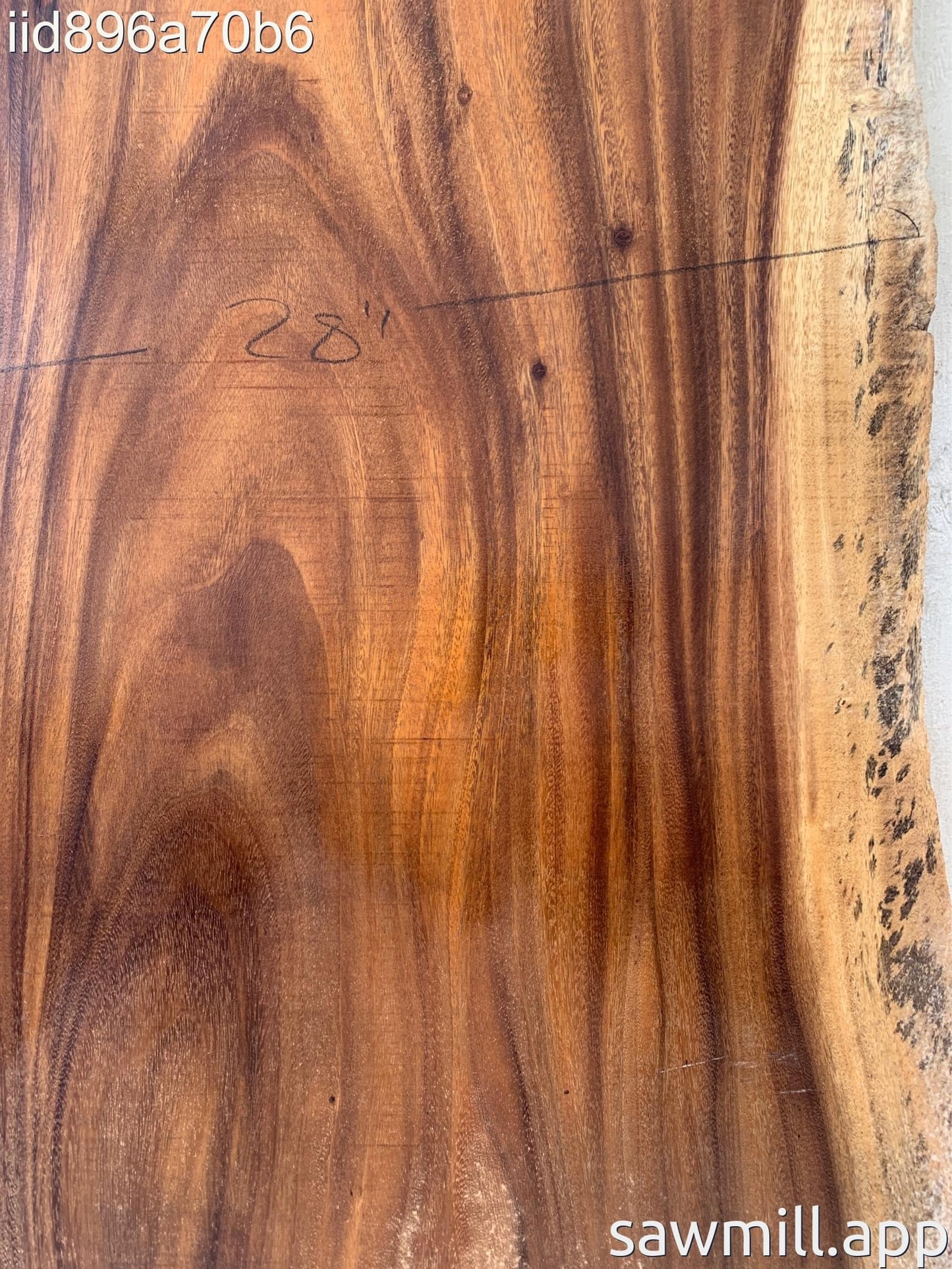 2.25" x 29" x 69" Monkeypod