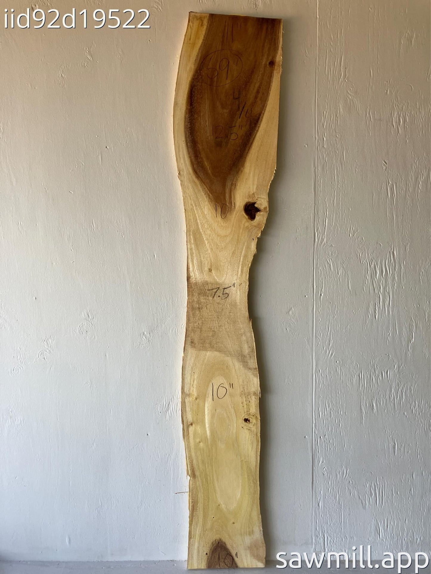 1" x 12" x 69" Monkeypod