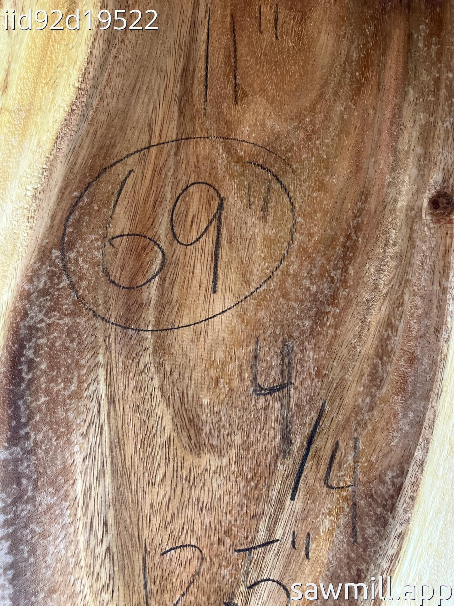 1" x 12" x 69" Monkeypod