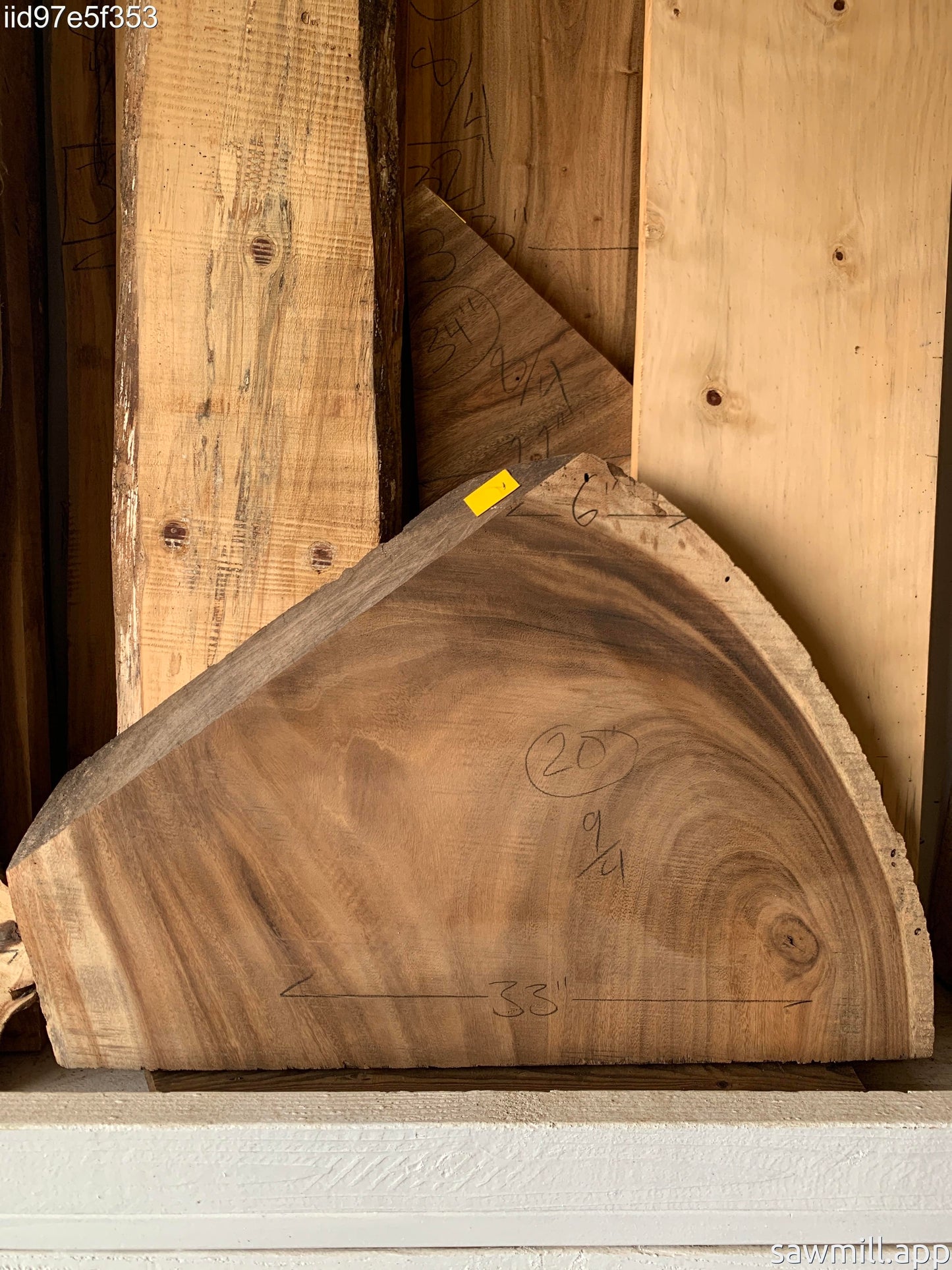 2.25" x 33" x 20" Monkeypod