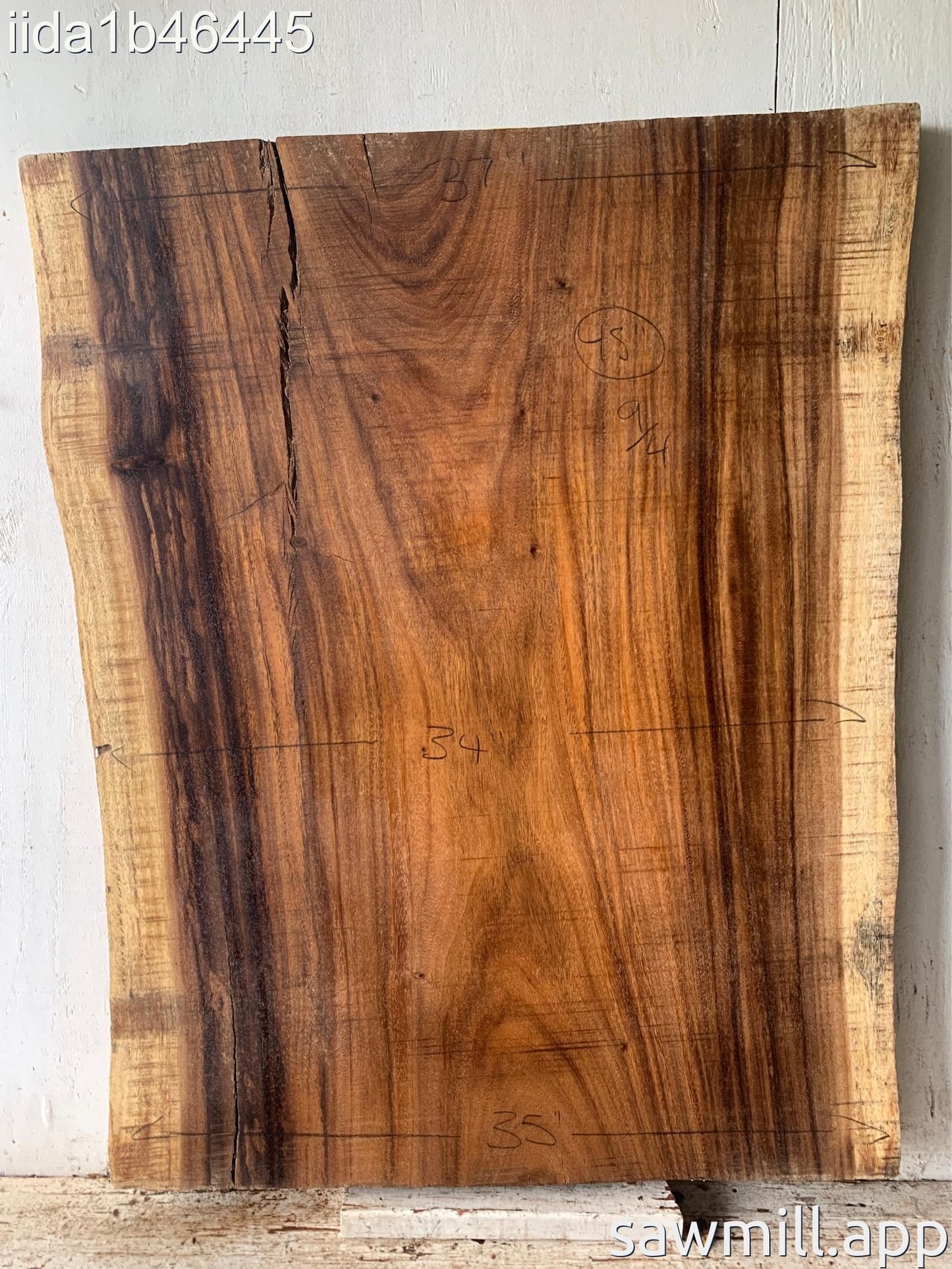 2.25" x 37" x 45" Monkeypod