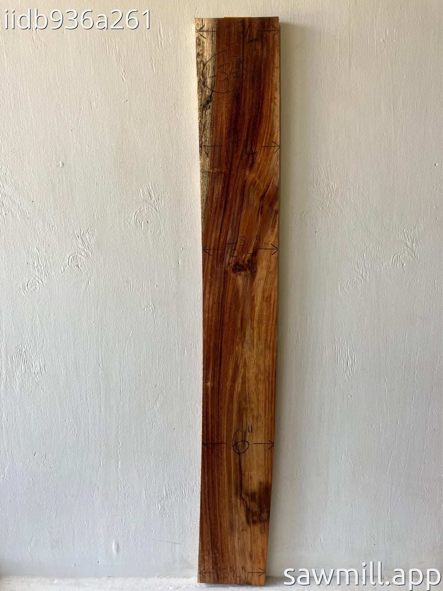1" x 6" x 45" Chocolate Albizia