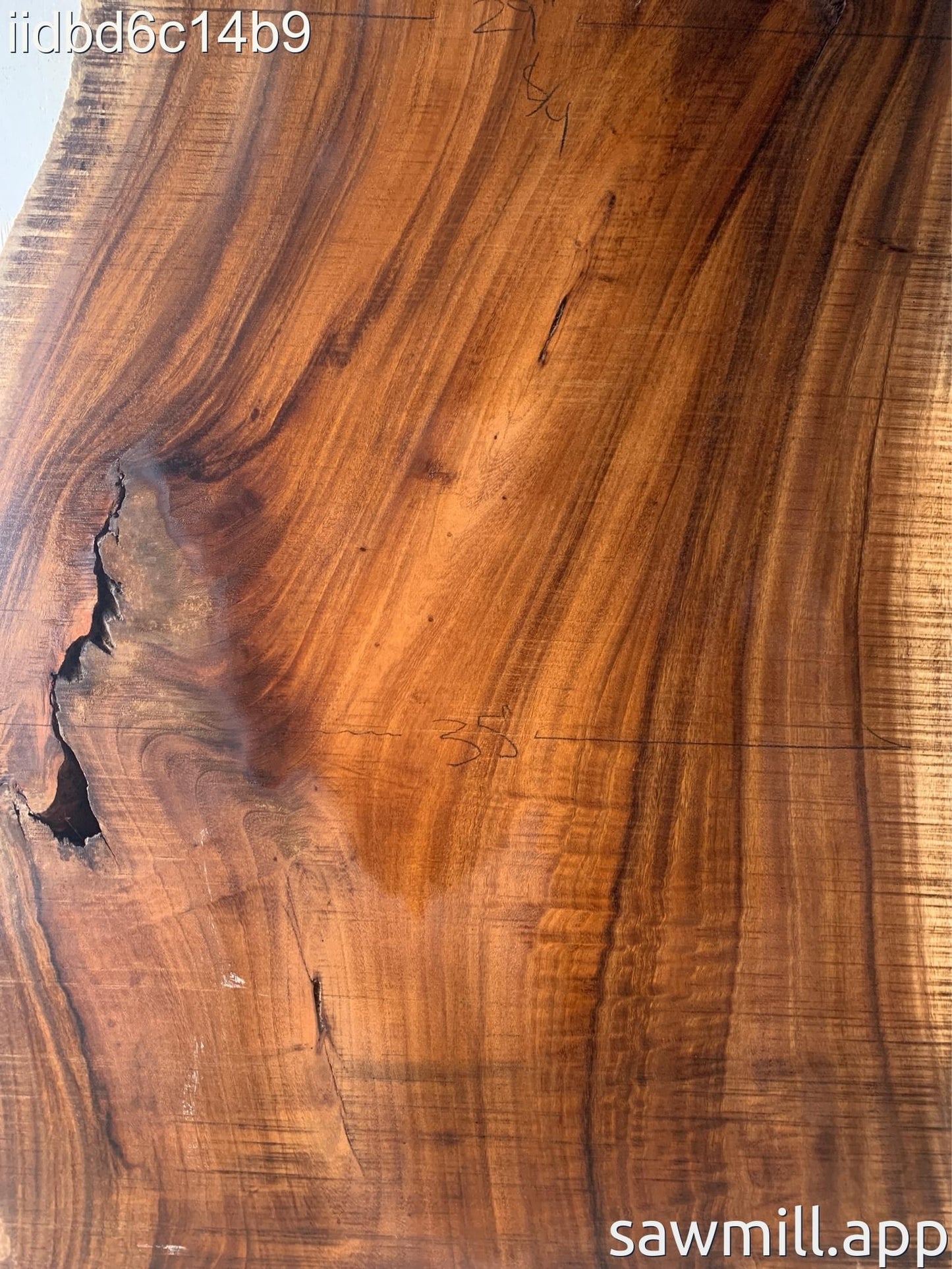 2" x 36" x 63" Monkeypod