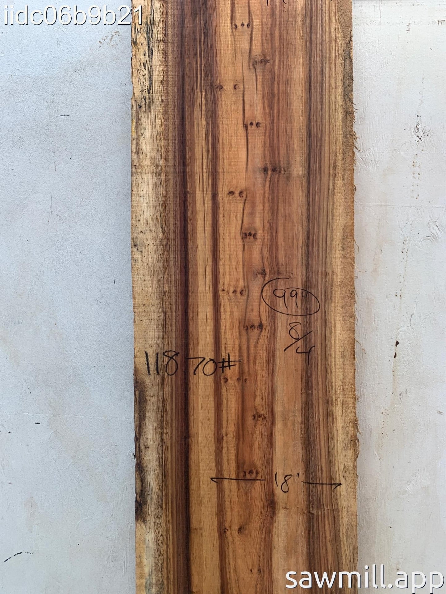 2" x 20" x 99" Chocolate Albizia