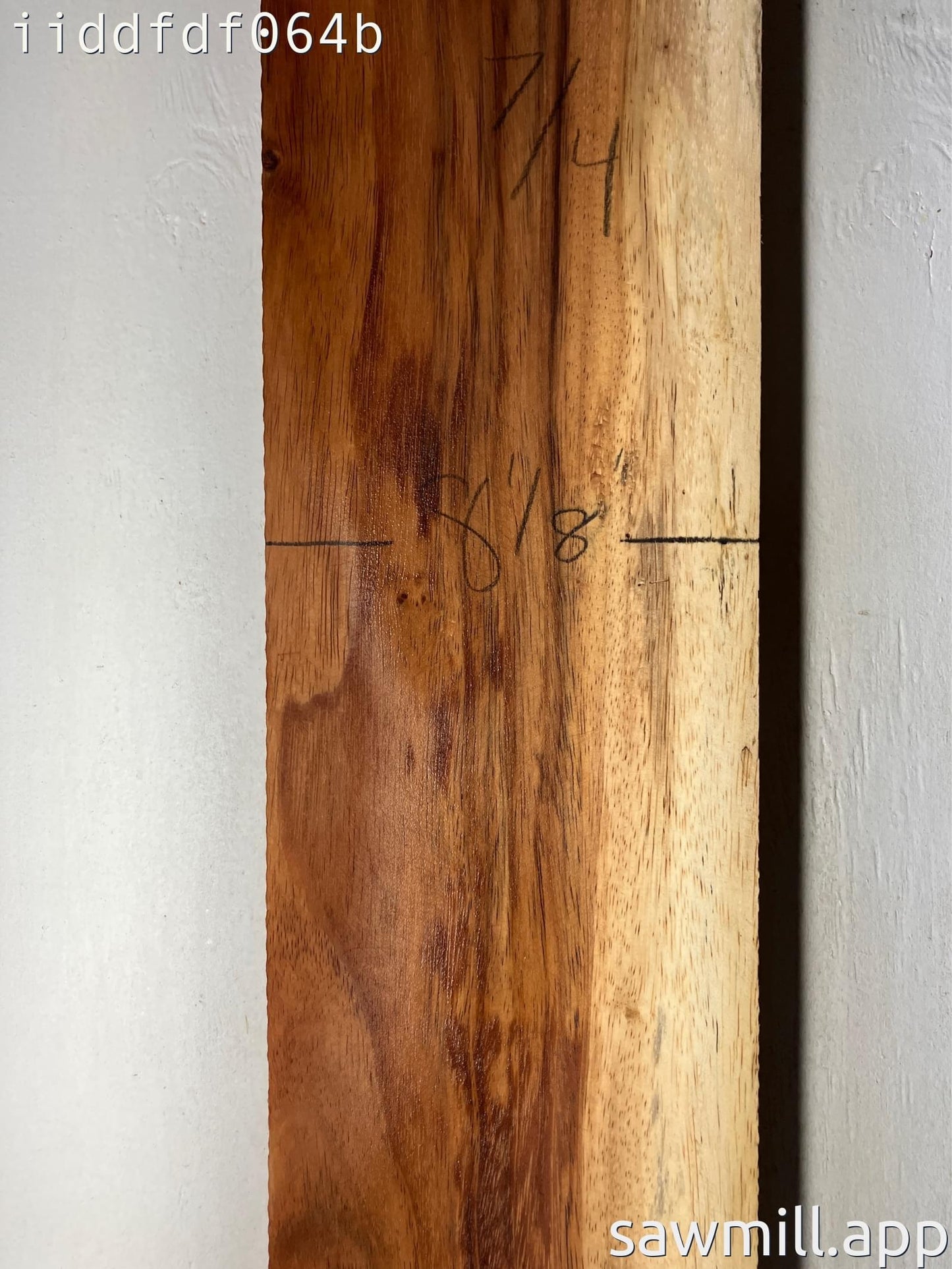 1.75" x 8" x 43" Chocolate Albizia