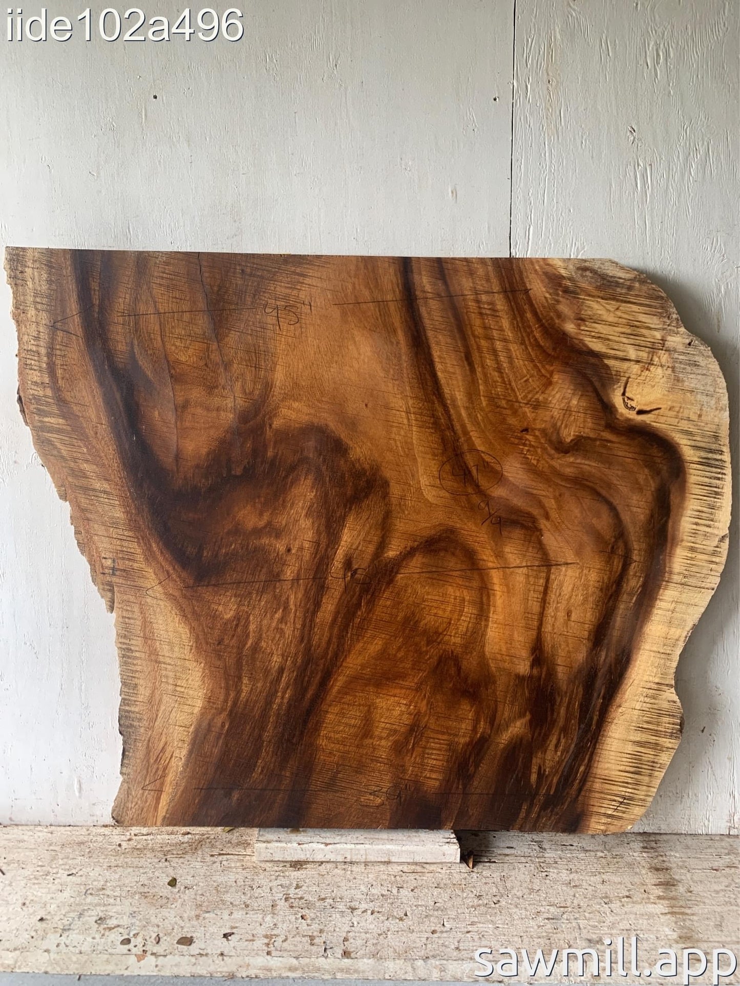 2.25" x 45" x 41" Monkeypod