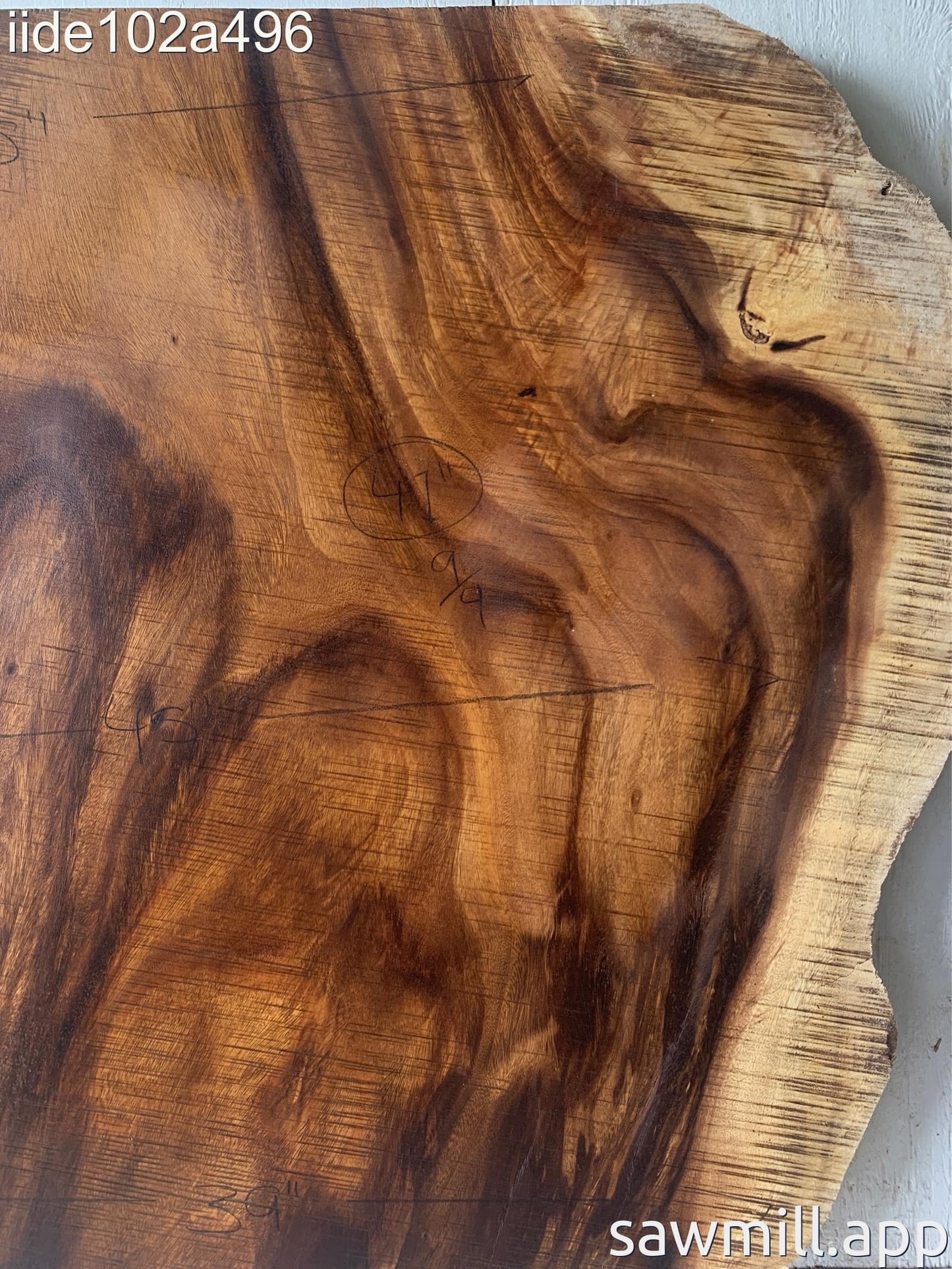 2.25" x 45" x 41" Monkeypod