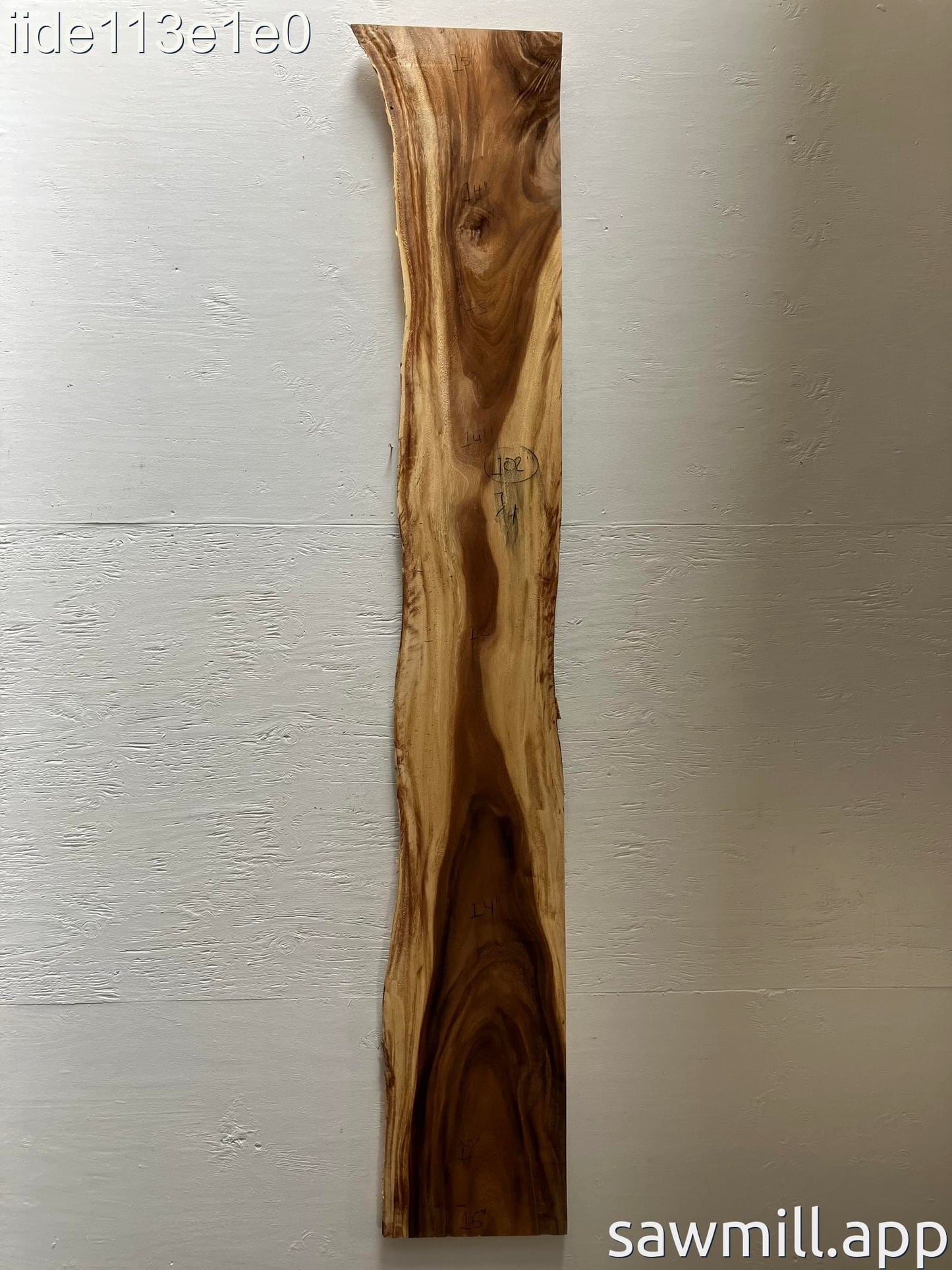 1.75" x 16" x 102" Monkeypod