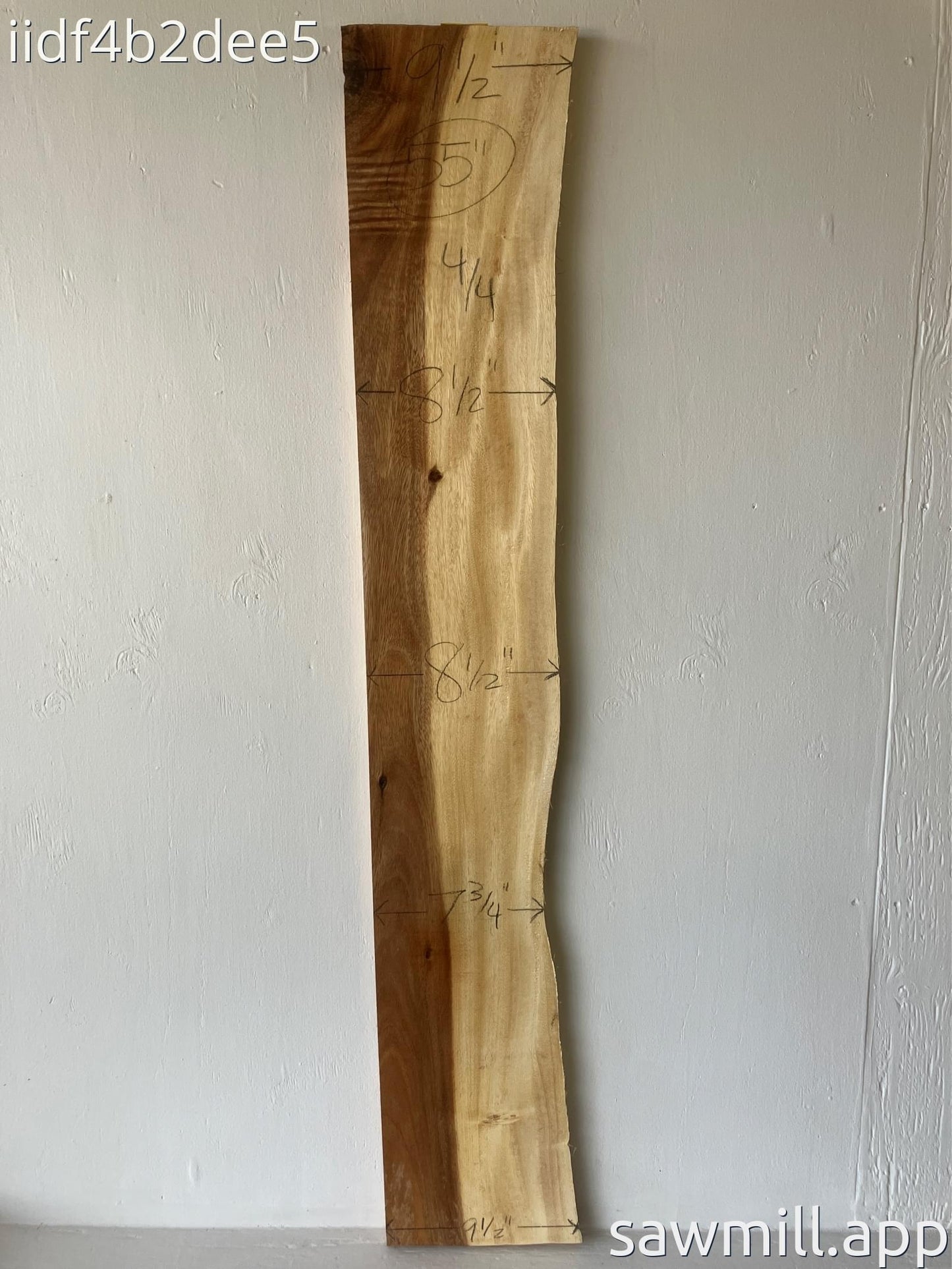 1" x 9" x 55" Monkeypod