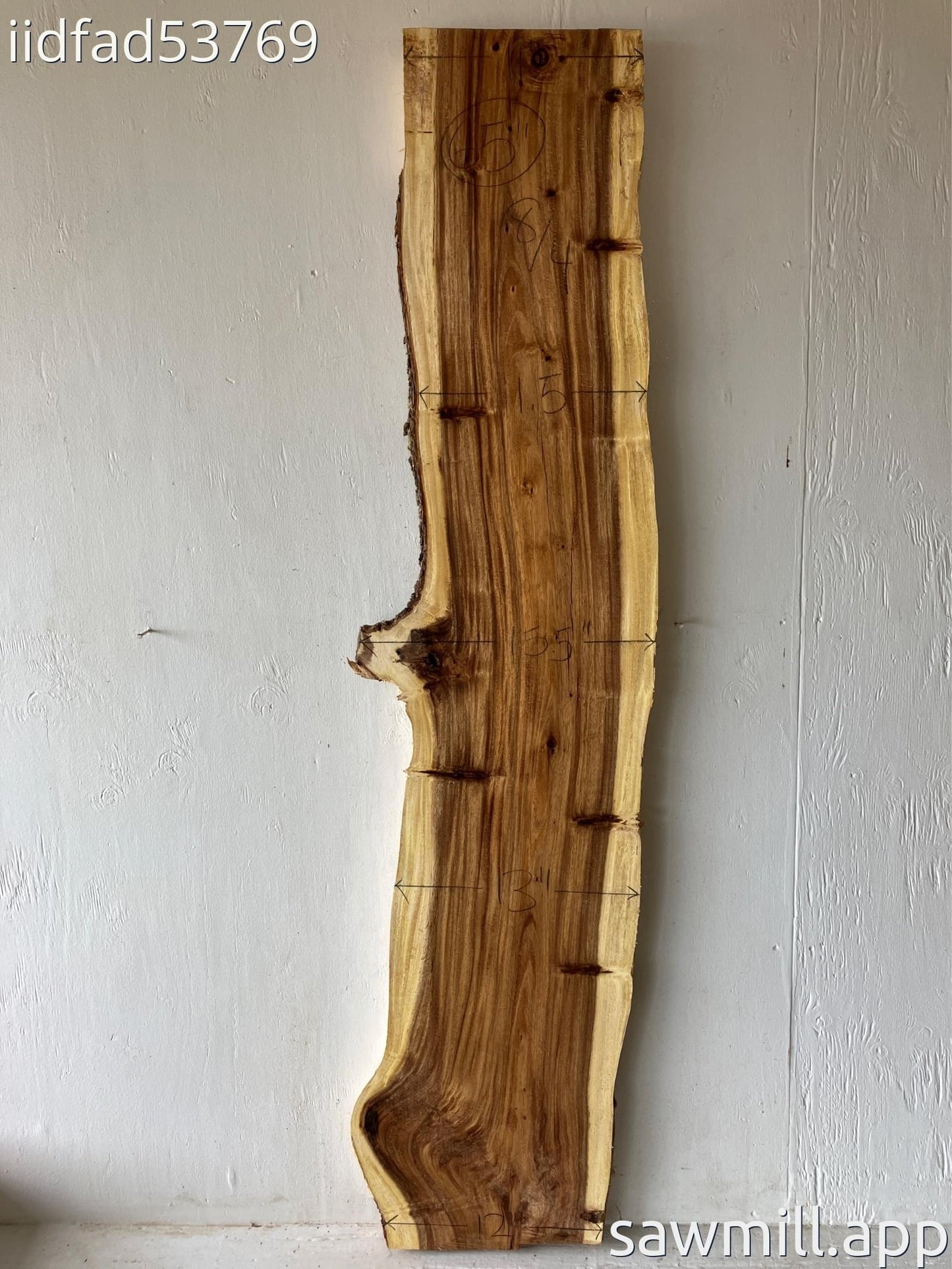 2" x 15" x 65" Monkeypod