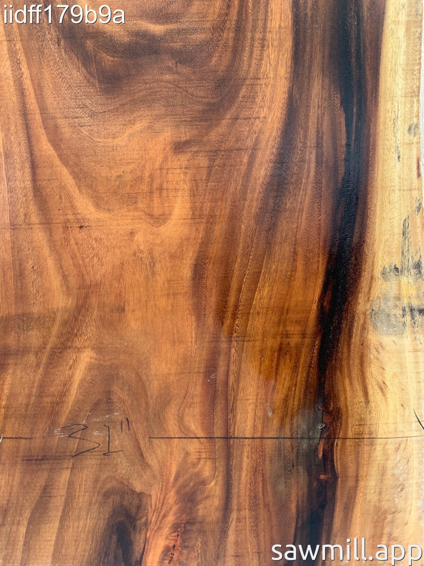 2.25" x 32" x 68" Monkeypod