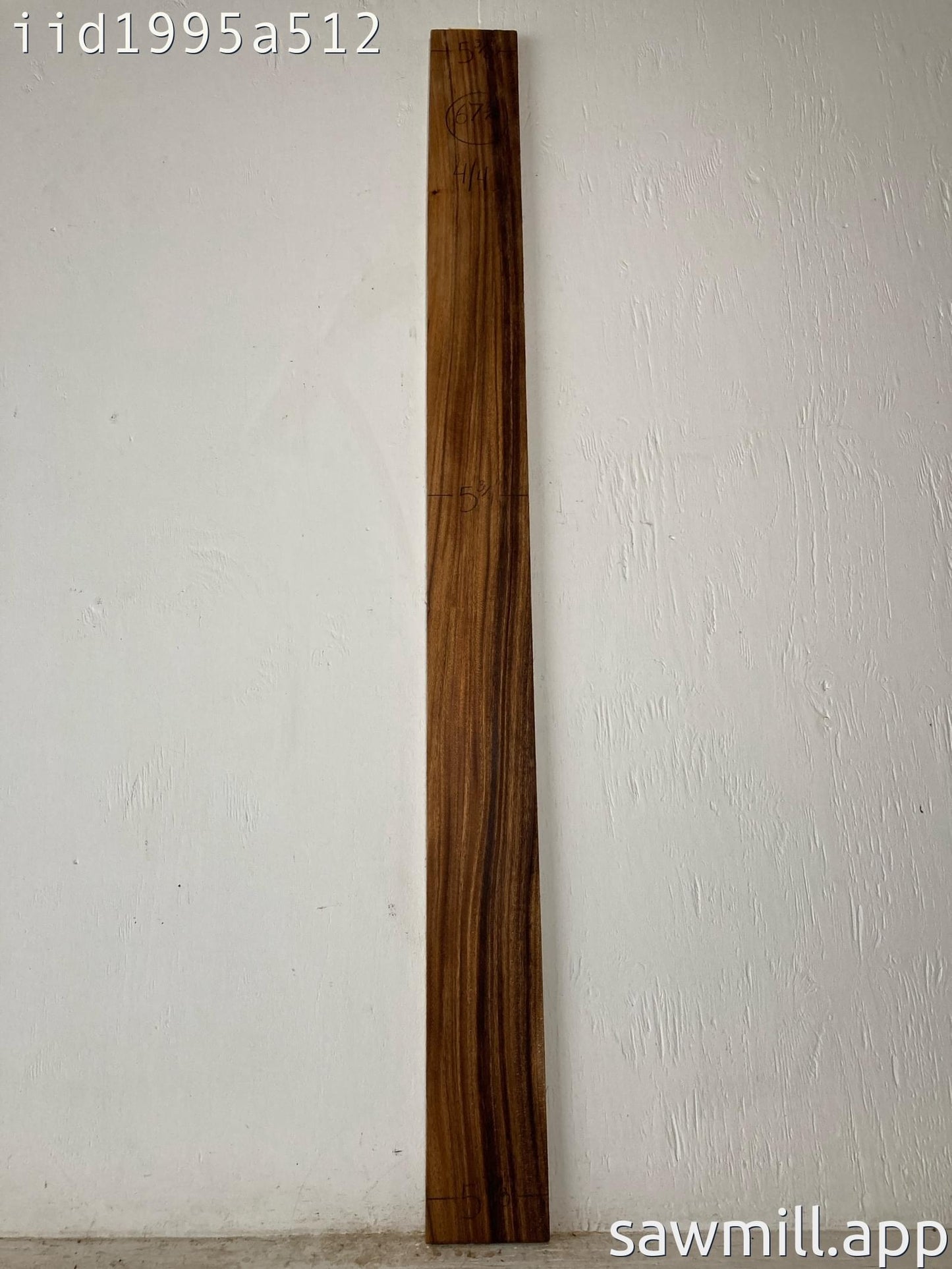 1" x 5" x 67" Monkeypod